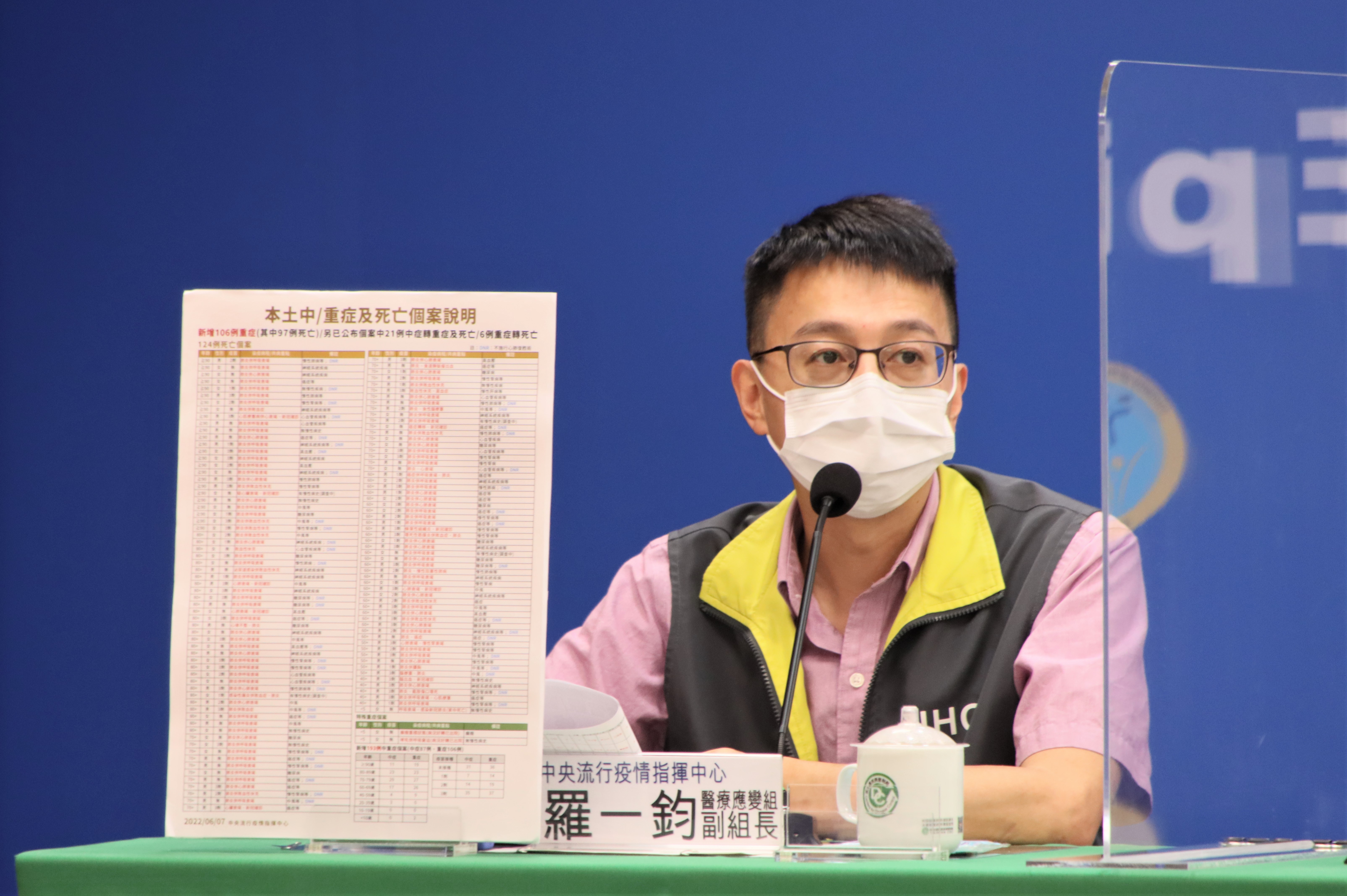 指揮中心說明最新疫情狀況。（指揮中心提供）