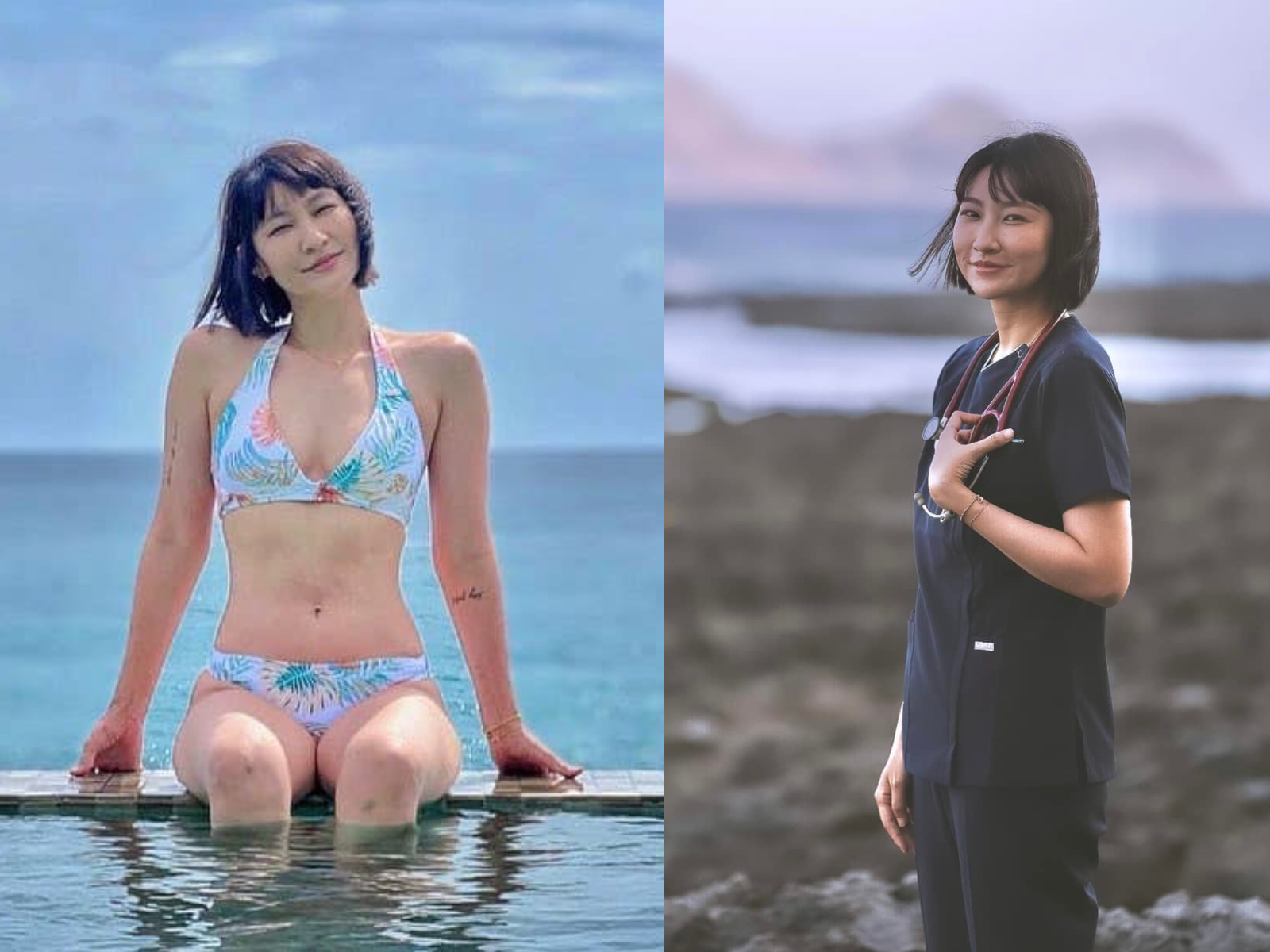 美女醫師黃京葦在蘭嶼衛生所工作，日前為衛教貼出比基尼照，引起關注。（翻攝自嶼上急醫黃京葦臉書）