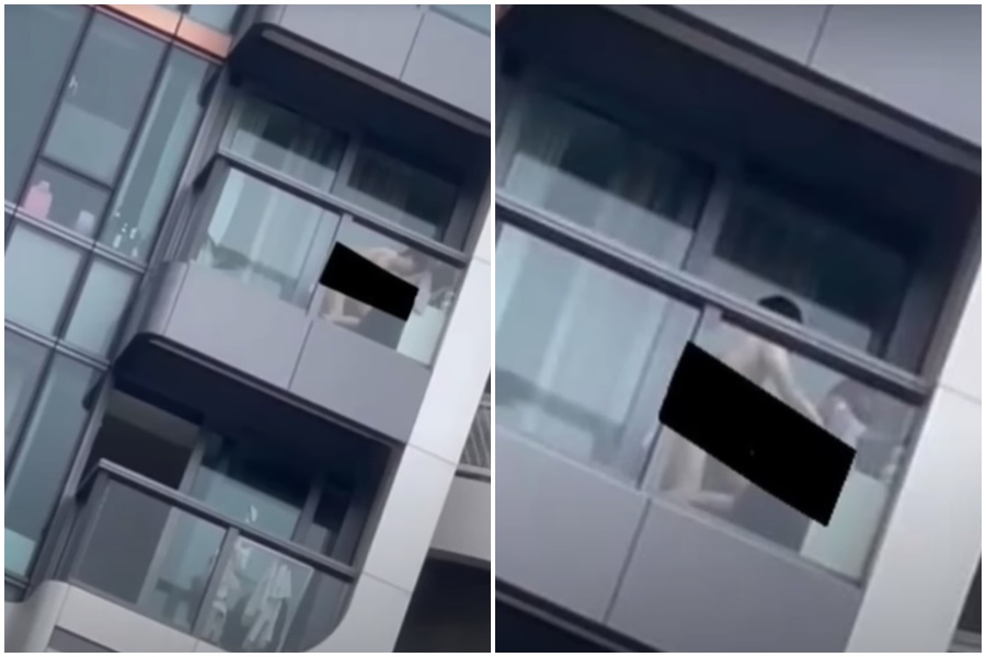 近日香港一對男女在陽台做愛被偷拍，影片在網路瘋傳引起熱議。（翻攝自Youtube）