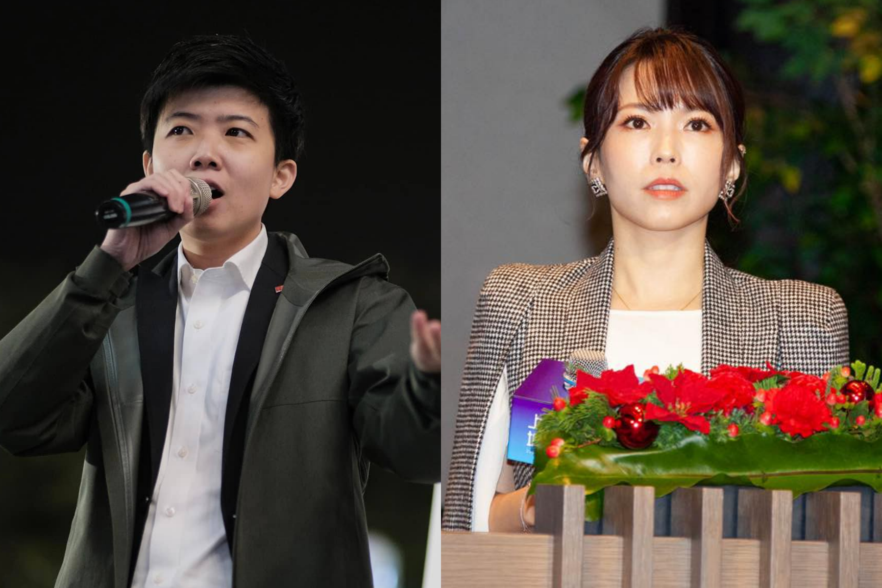 北市府發言人陳智菡(右)日前發文指控總統蔡英文隱匿疫情,不過遭到市議員苗博雅(左)質疑沒有證據。(翻攝自苗博雅 MiaoPoya、陳智菡 Vicky臉書)