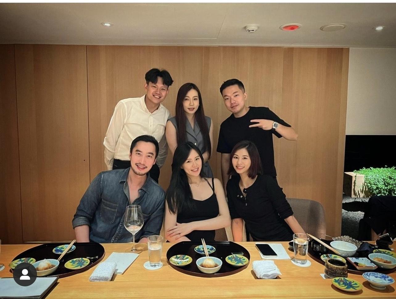 賴弘國（左）的第三任老婆Alice（中）懷孕6月，賴弘國將當爸爸了。（翻攝自賴弘國IG）