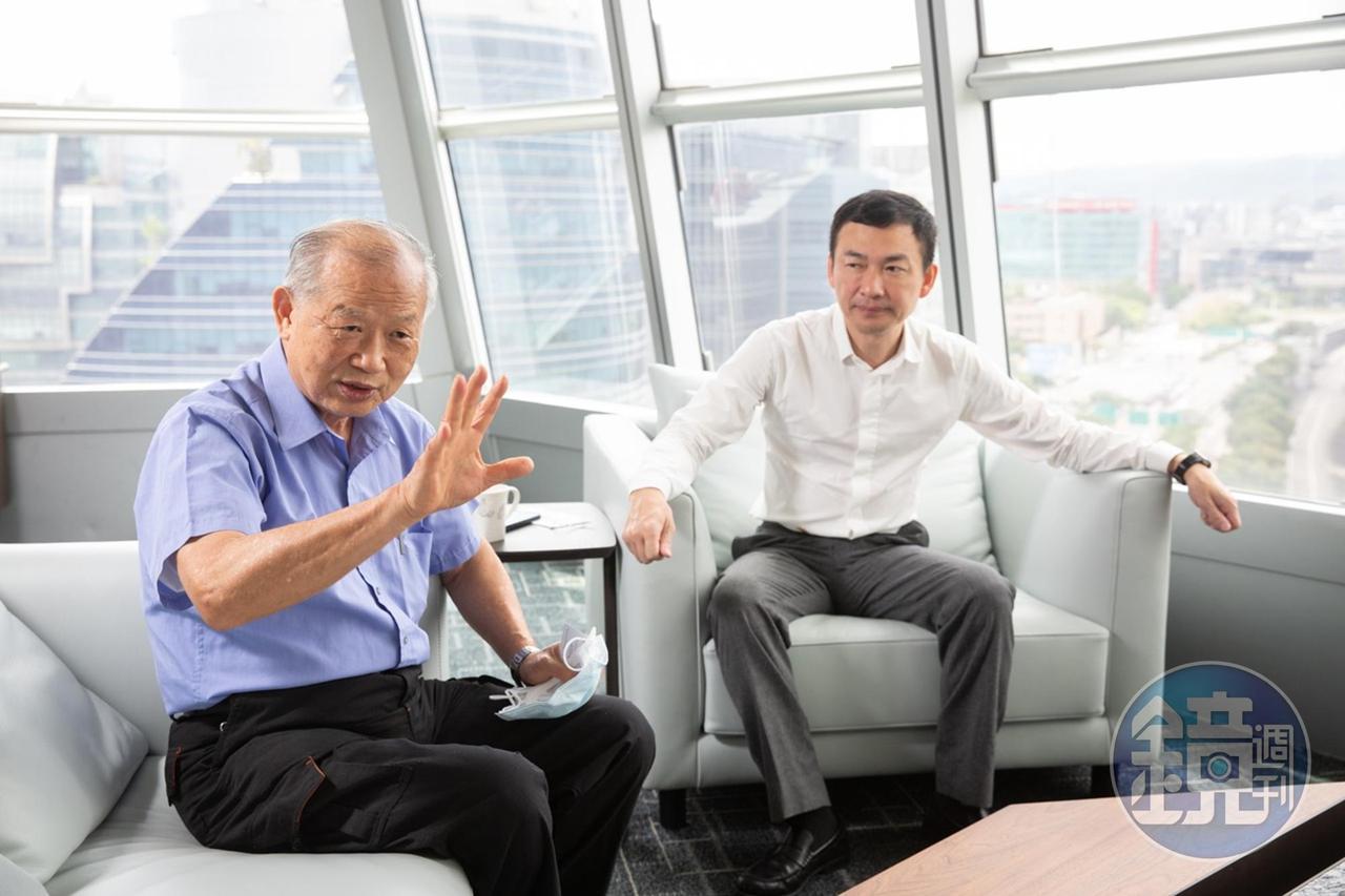 呂鴻圖(右)3年前成立子公司諾康生醫,邀台北醫學大學入股3成、科技部7 %、推派有公衛專業的北醫前副校長謝明哲(左)擔任董事長。