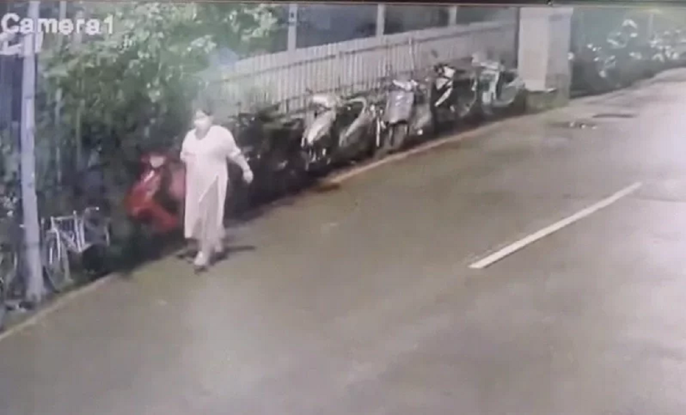 高鐵青埔站旁停車場命案死者身懷龍鳳胎，8日晚間最後出現在移工宿舍外。（翻攝畫面）