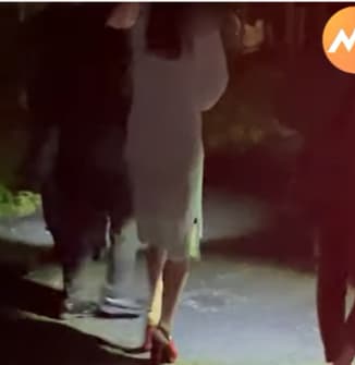 警方逮捕當事女主角，一雙美腿意外引發網友「情慾流動」。（翻自日本《j-nenkin》）