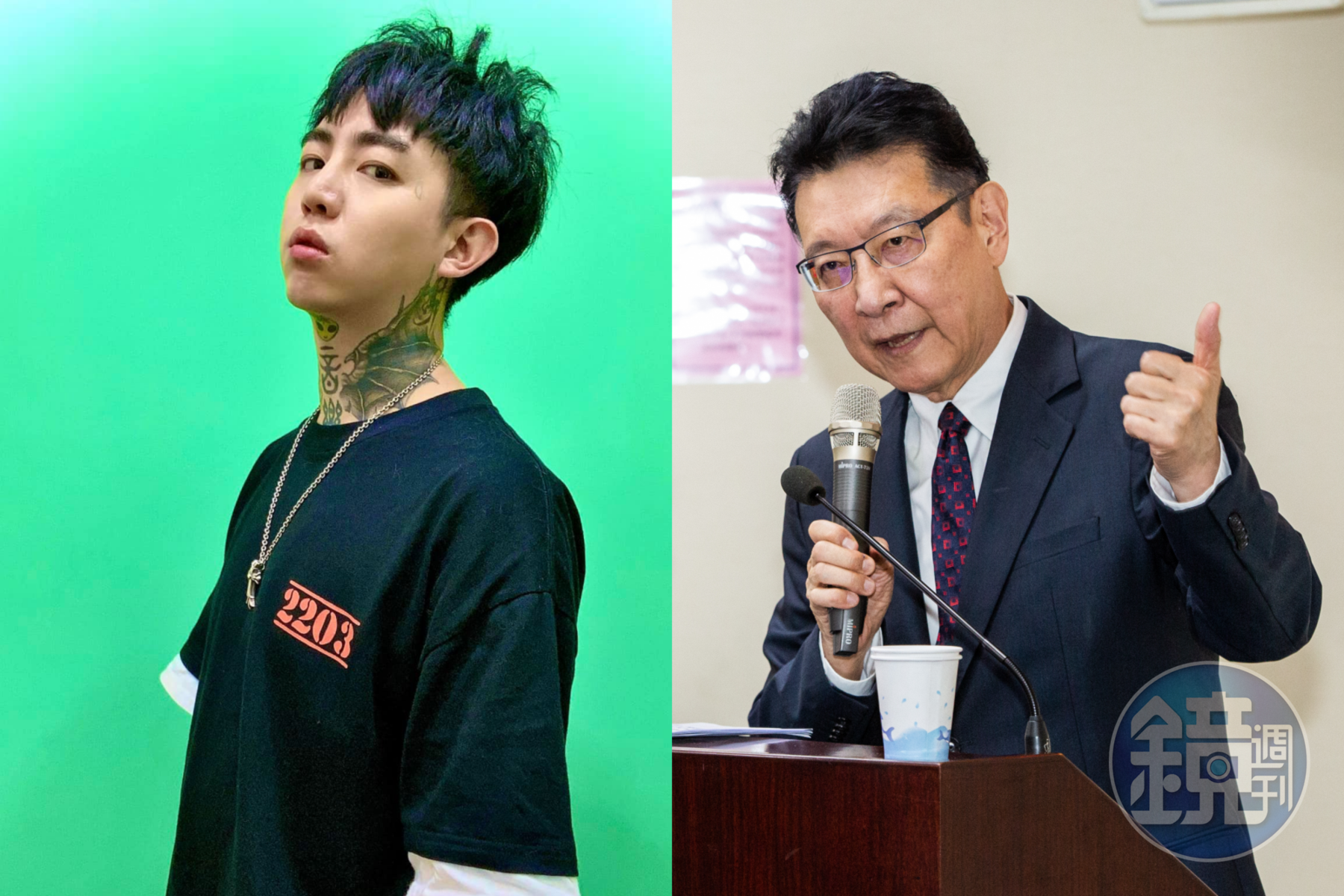 謝和弦（左）近日因為參選被趙少康（右）的小編點名，不過謝和弦直接於臉書開嗆。（翻攝自謝和弦 R-chord (阿扣)臉書、本刊資料照）