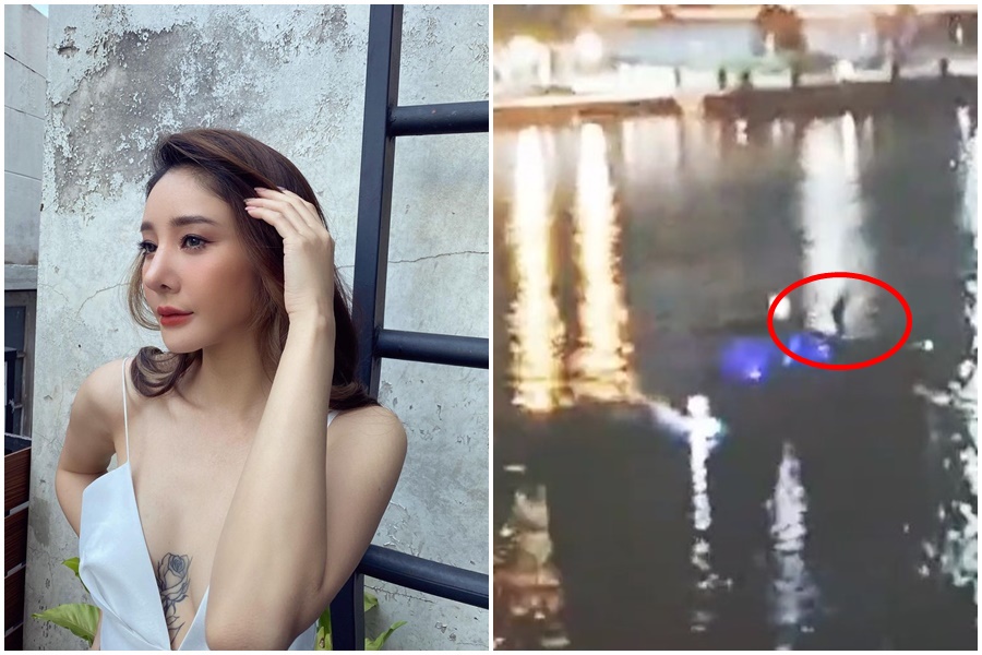 有目擊者宣稱拍下泰國女星Tangmo在遊艇上的身影，引起高度討論。（翻攝自melonp.official IG、抖音）