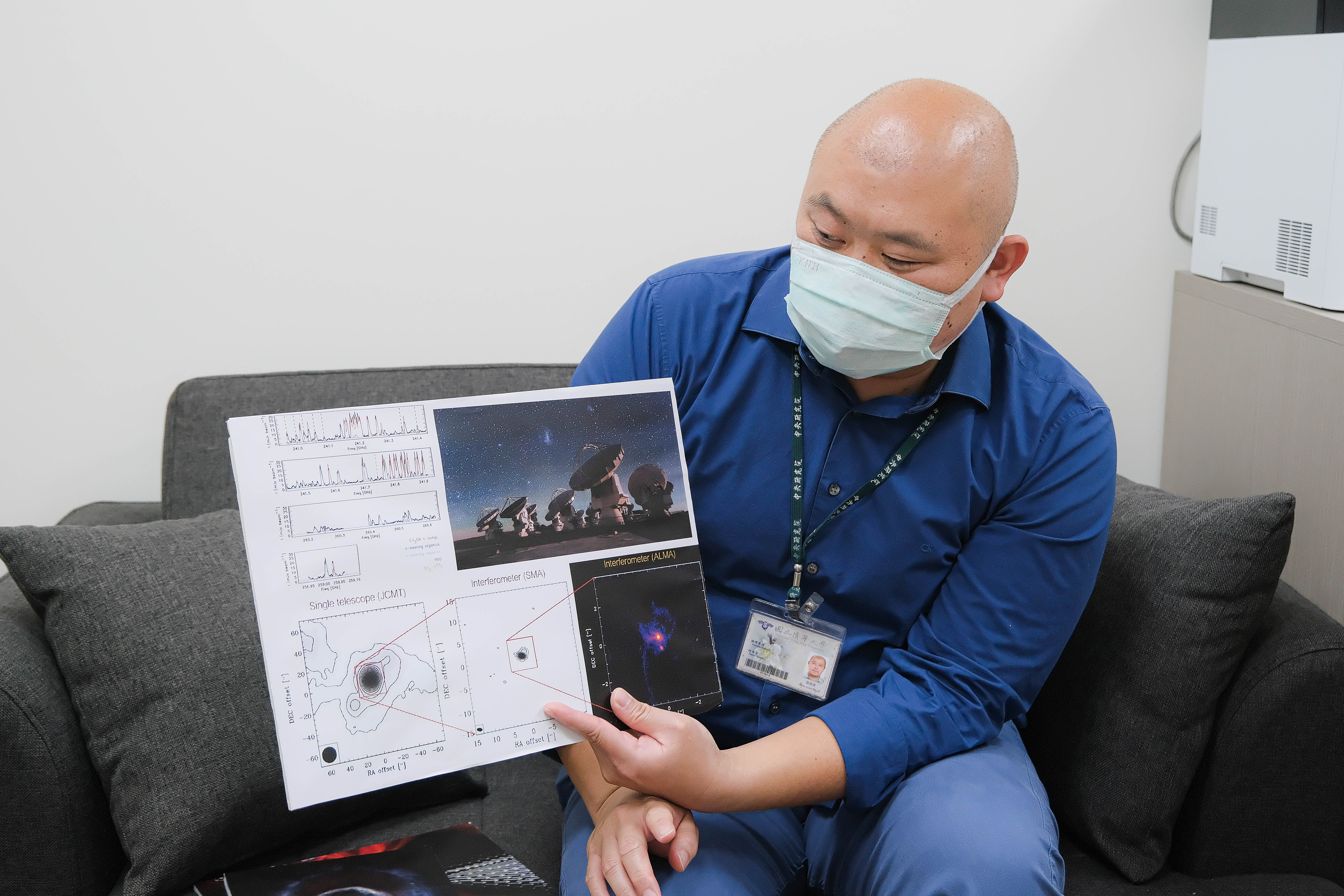 何英宏參與的跨國團隊使用智利ALMA望遠鏡觀測到年輕的聯星系統。（讀者提供）