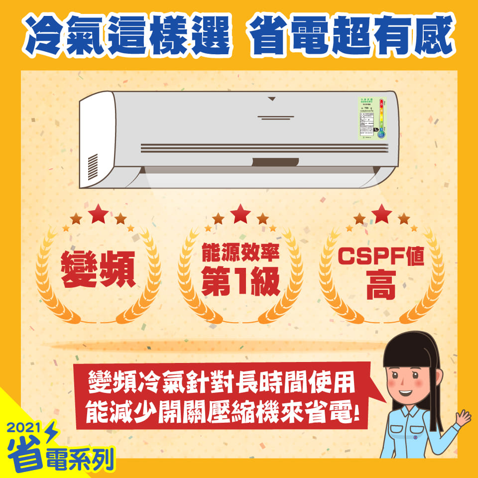 想要省電,就使用「變頻冷氣」,對需長時間使用冷氣的民眾來說更是有差。(翻攝自台電電力粉絲團)