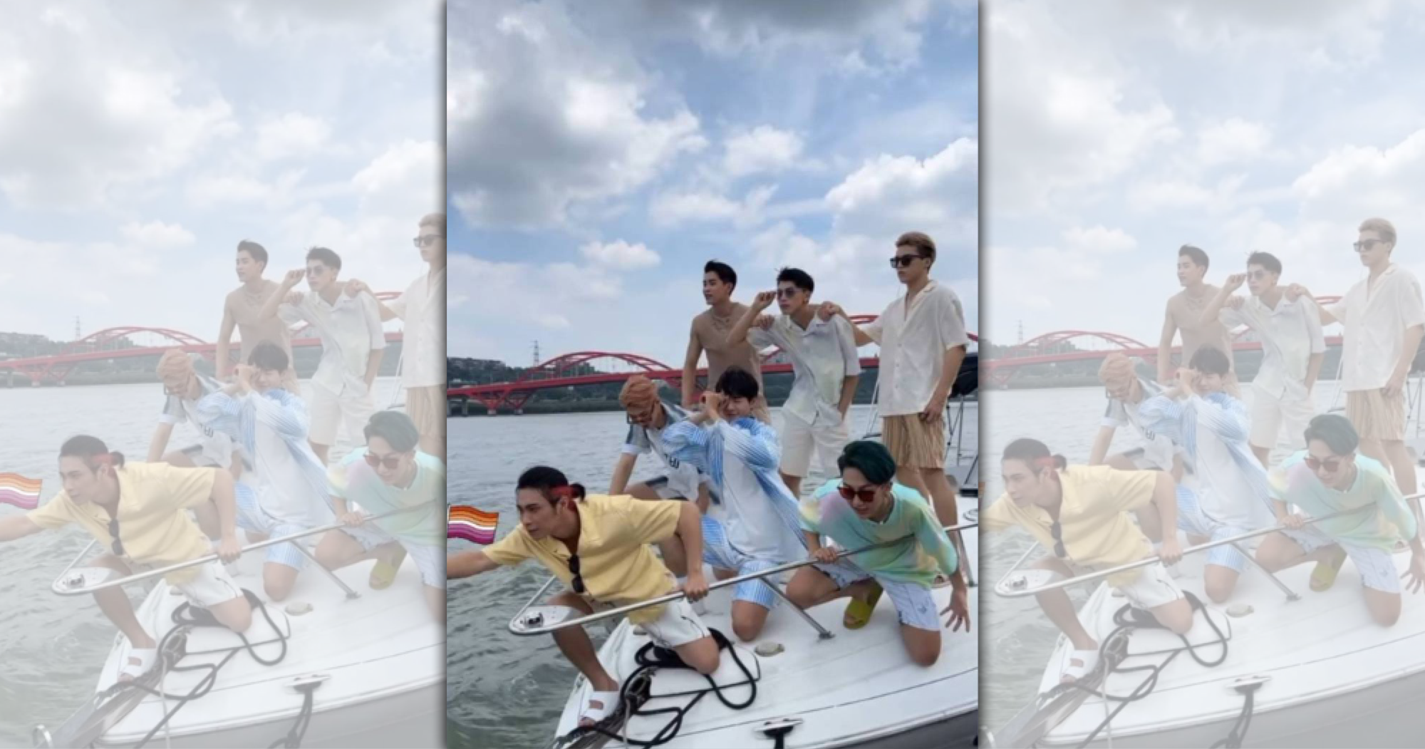 林佳辰在IG上po出一行人搭遊艇出海的照片。（翻攝自IG）