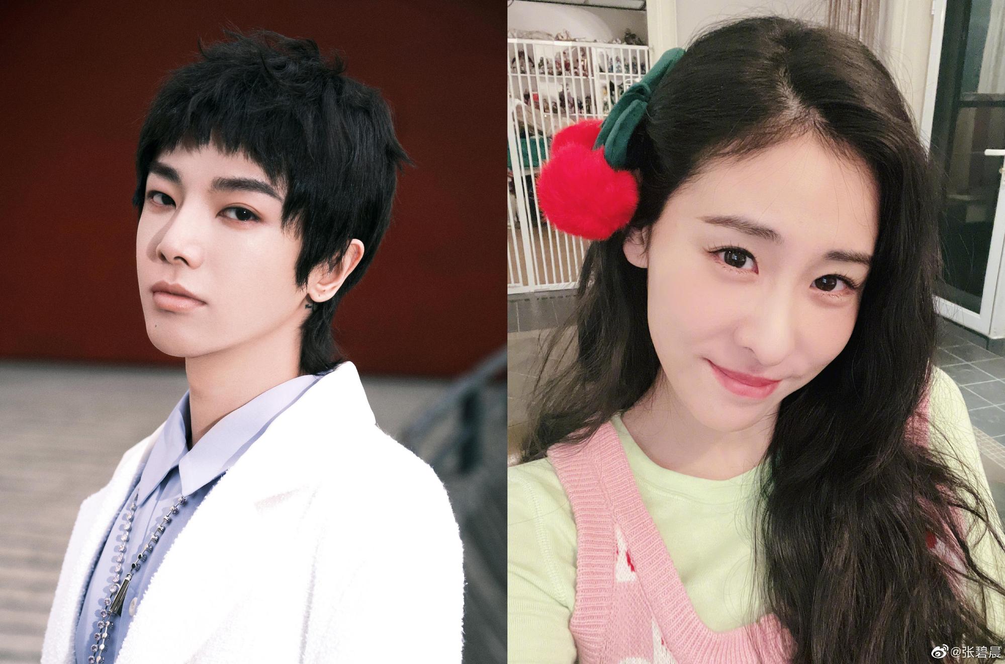 中國大陸歌手華晨宇(左)與張碧晨(右)去年被爆已有女兒,據悉孩子是在兩人分手後才生下。(翻攝自華晨宇、張碧晨微博)