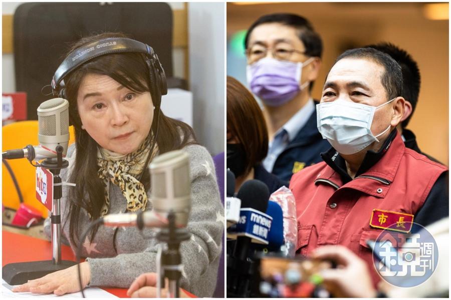 侯友宜（右圖）對恩恩案表示會負起全部責任，周玉蔻（左圖）不滿怒批「嚇到了又開始表演？！」（合成圖，本刊資料照）