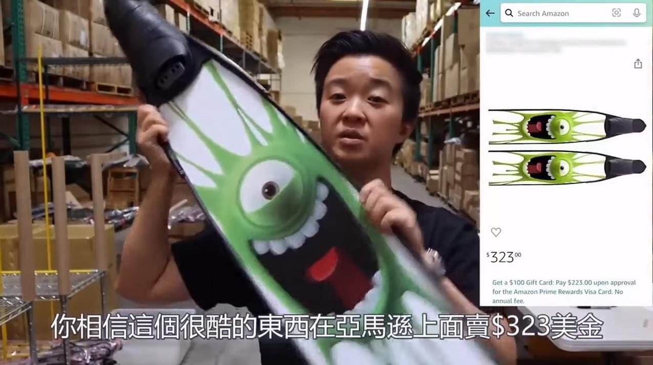 短髮女子Ellen在廣告中拿出各種東西，跟大家分析其成本和售價。（翻攝自YouTube）