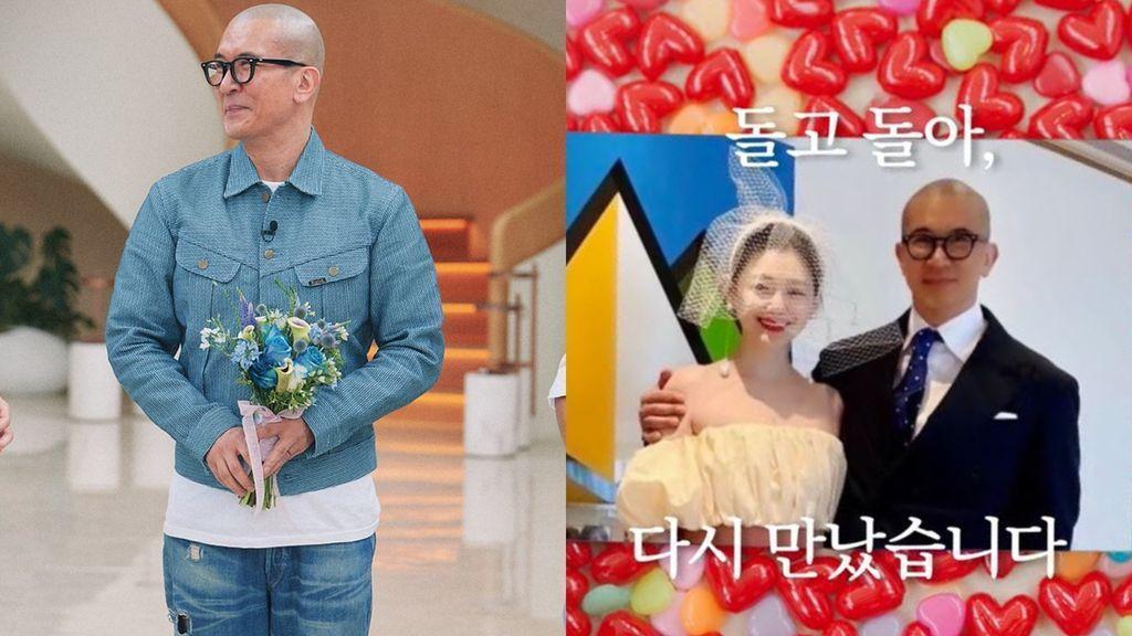 具俊曄婚後上《劉QUIZ ON THE BLOCK》，首度公開與大S的結婚照。（翻攝tvN） 