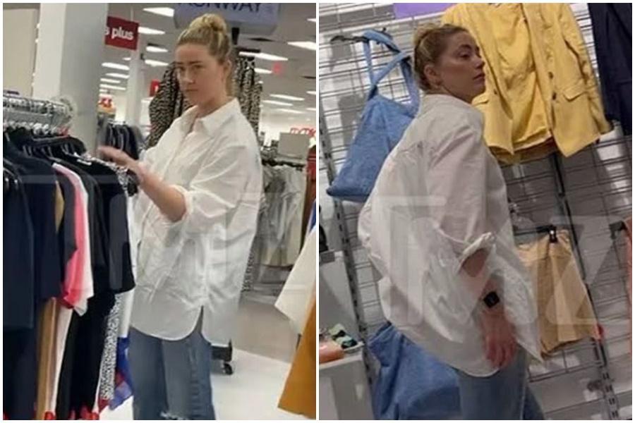目擊者稱，安珀赫德與妹妹在紐約平價服飾百貨逛街。（翻攝自TMZ）