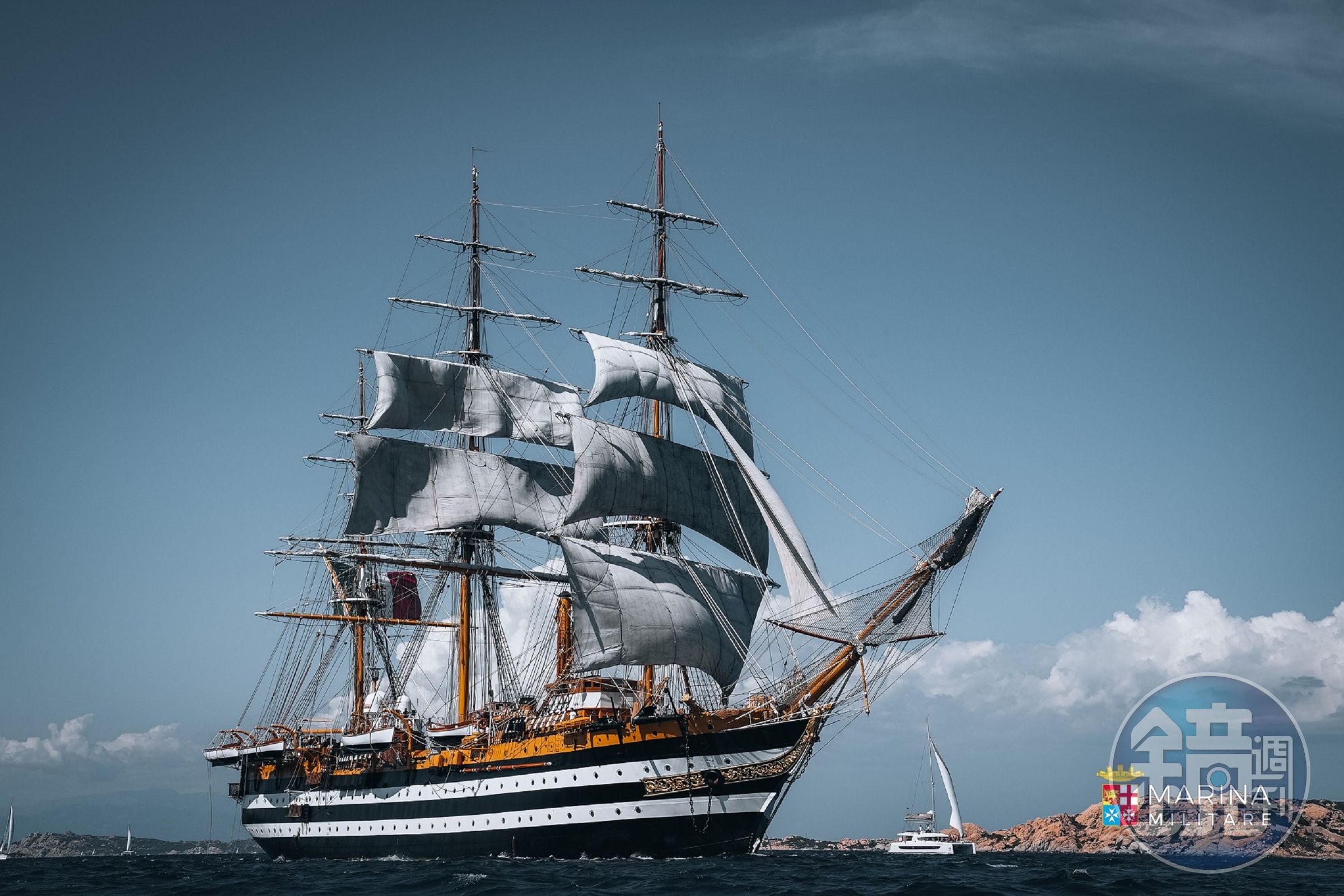 1931年正式下水的Amerigo Vespucci，至今仍以義大利海軍訓練艦身份航行，培育許多優異海軍。