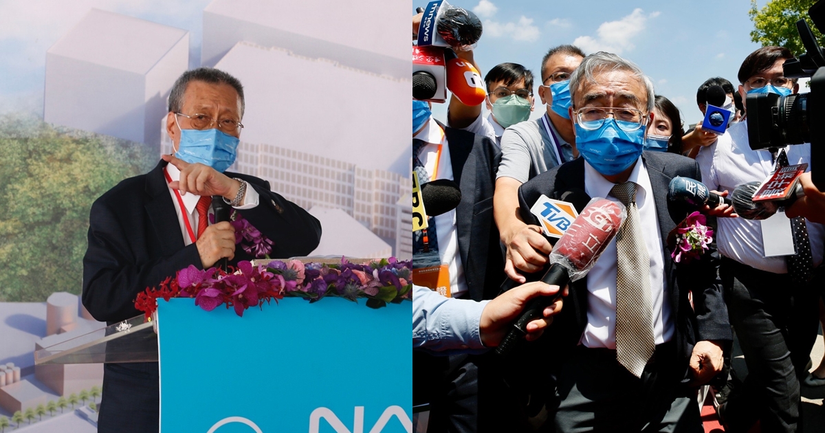 南亞科豪砸3,000億元建廠，今日舉行動土典禮，由台塑企業總裁王文淵（右）、南亞科董事長吳嘉昭（左）主持。