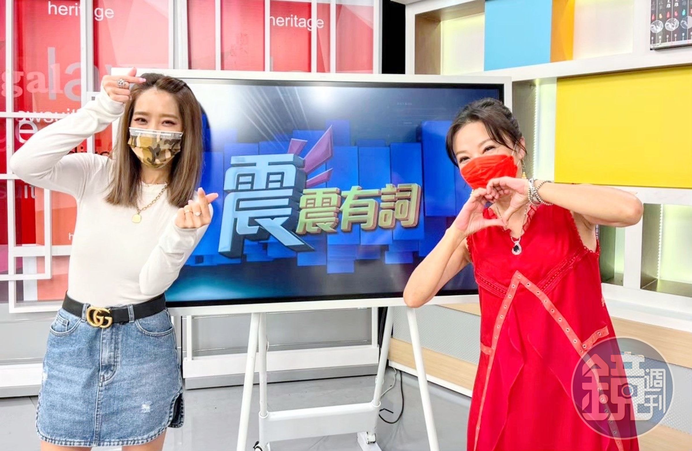 楊皓如（左）上節目爆料老公怪異行徑。（和展影視提供）