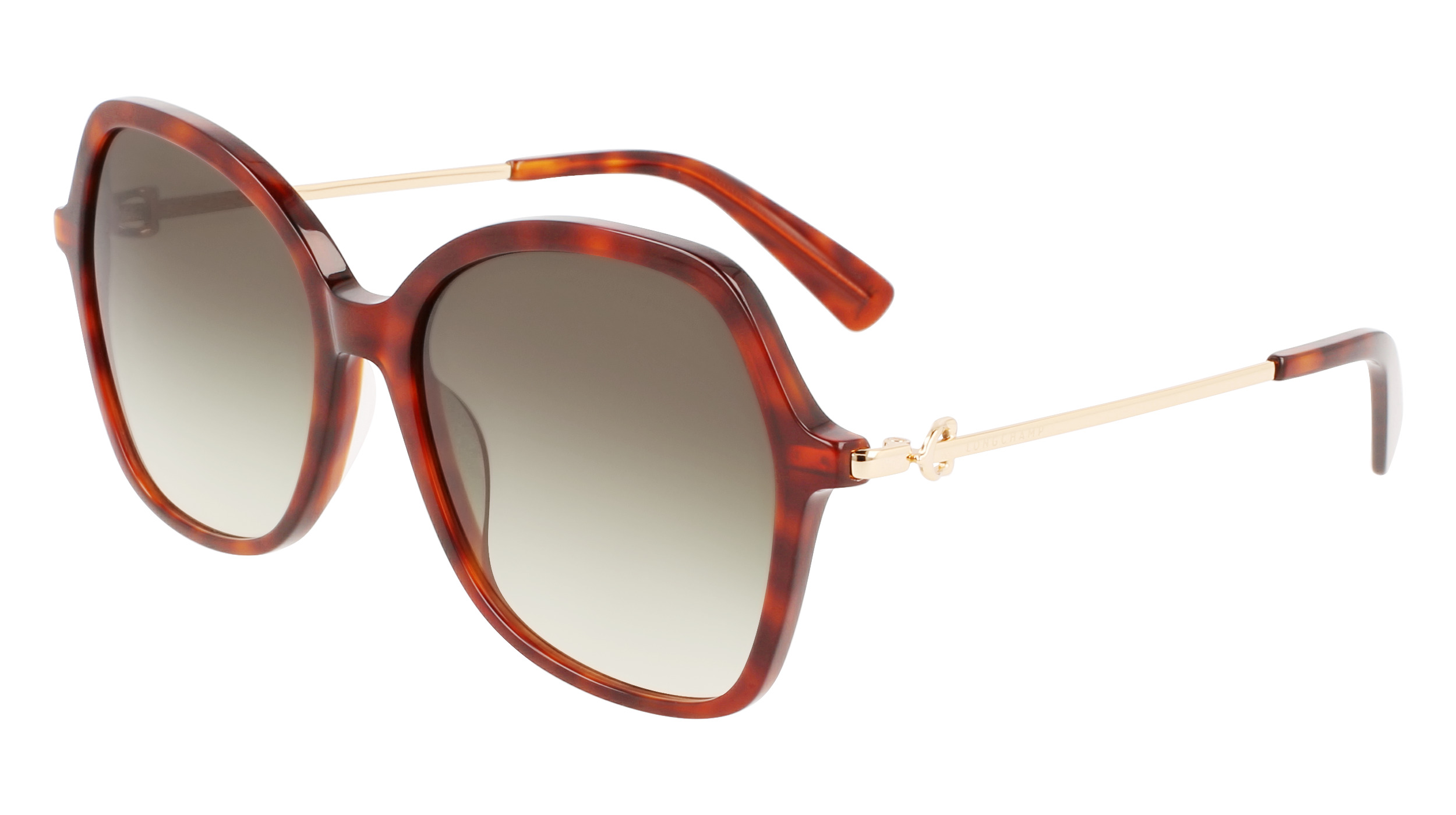 LONGCHAMP 2022春夏系列棕色太陽眼鏡。NT$7,800。（LONGCHAMP提供）