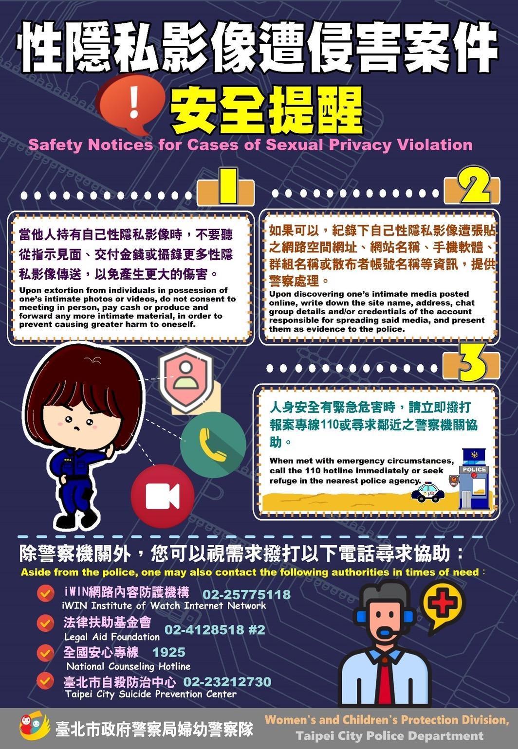 警方提醒保護兒少,避免性隱私影像遭侵害。(翻攝畫面)