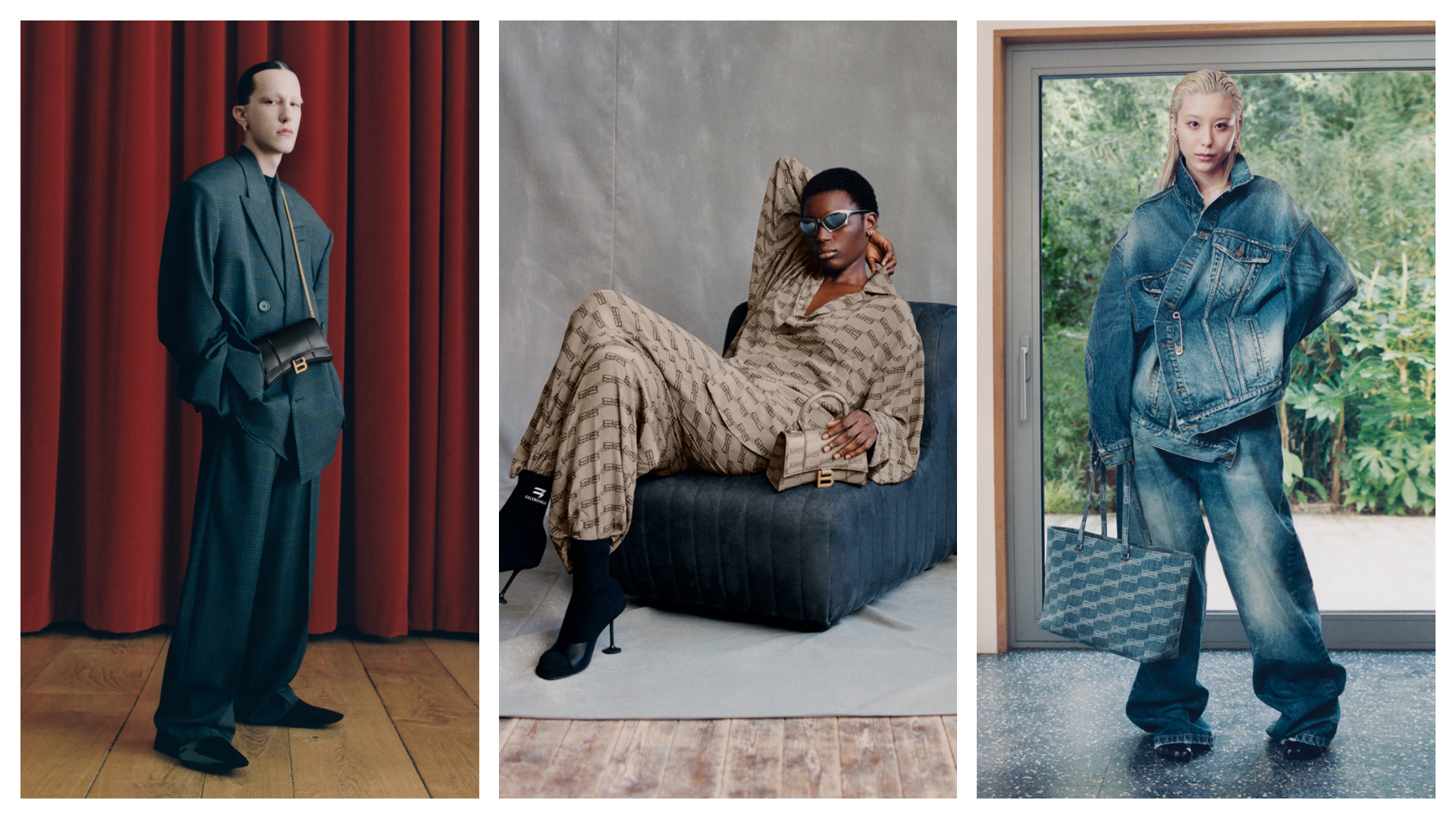 Balenciaga釋出全新BB Monogram圖案，推出一系列用塗層帆布和牛仔布製成的單品。（Balenciaga提供）