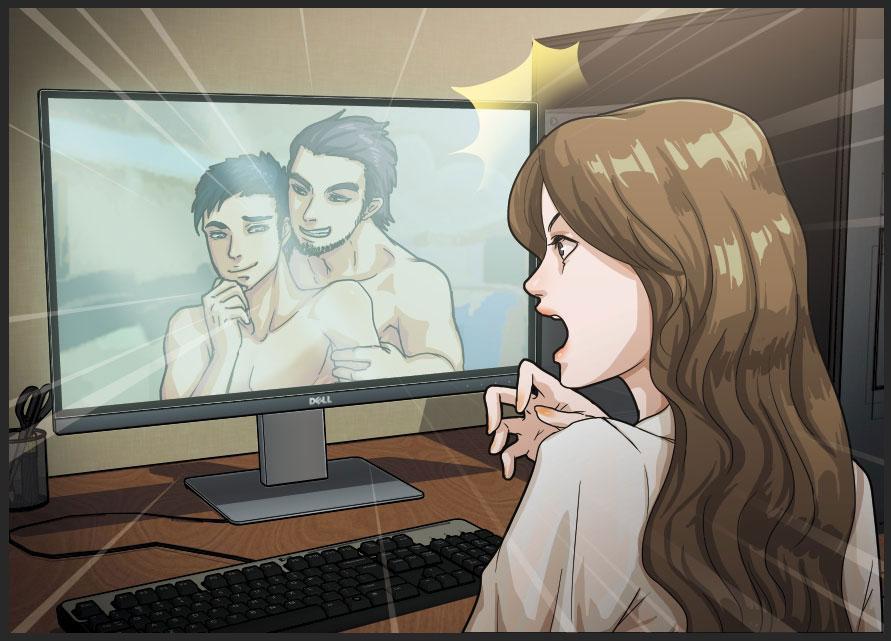 小美（化名）7年前從住家電腦發現老公與男友人的親暱合照，懷疑丈夫出軌，氣得提告獲賠20萬元。（示意畫面）
