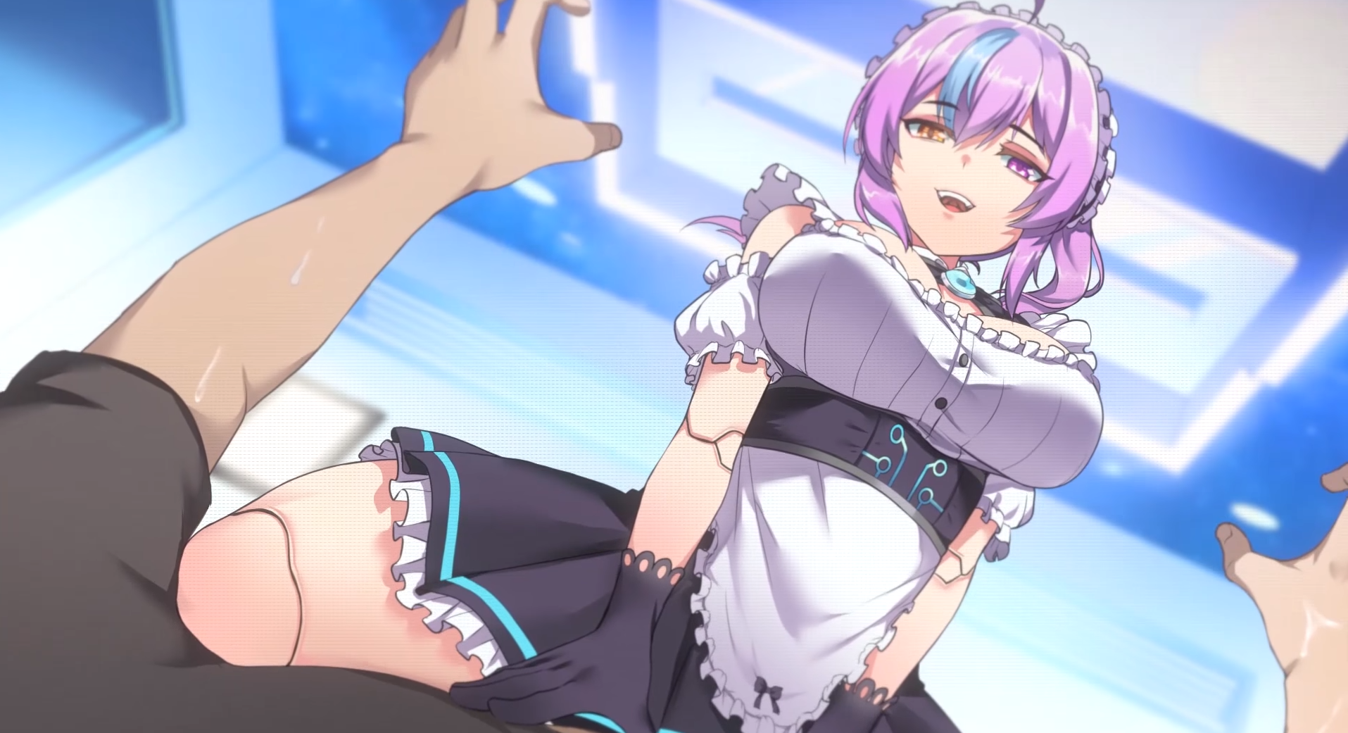 《A.I.愛諾–機娘育成方程式》以「機娘」為角色設定,玩家解鎖性愛事件能帶來成就感。(貝嵐絲遊戲提供)