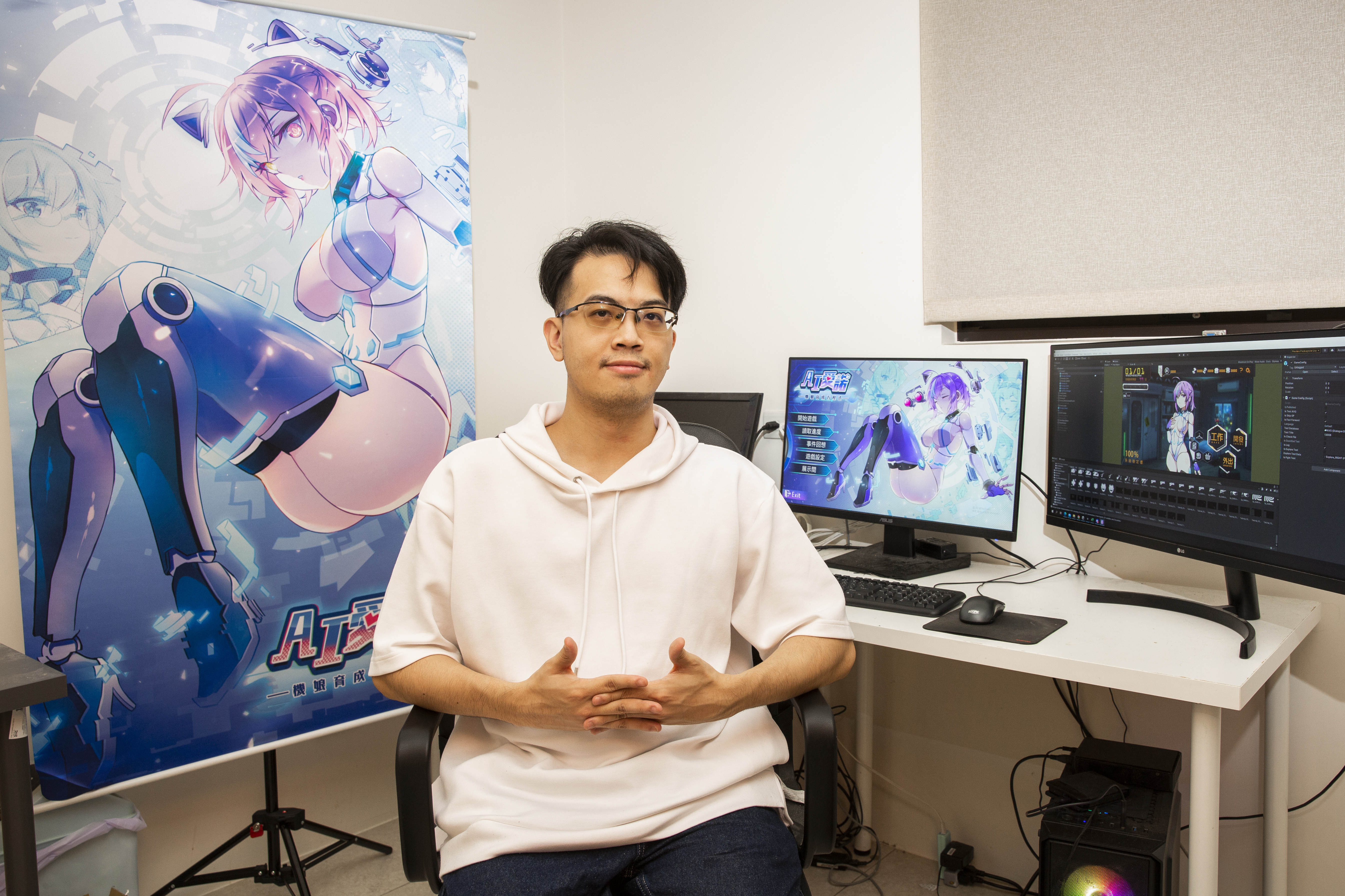 黃博謙2020年創立貝嵐絲遊戲,去年推出首款成人遊戲《A.I.愛諾–機娘育成方程式》。