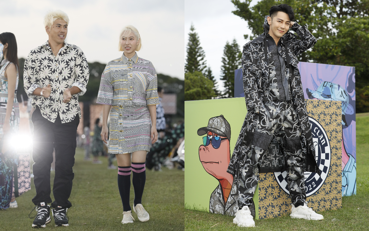 Daniel Wong（左圖左）在林口幸福高爾夫球場舉辦大秀，王若琳（左圖右）、汪東城（右圖）都到場支持。