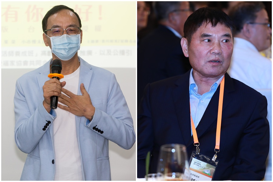 國民黨苗栗縣議長鍾東錦（右）展現出來的態勢，完全不甩黨主席朱立倫（左）的最後決定。（資料照）