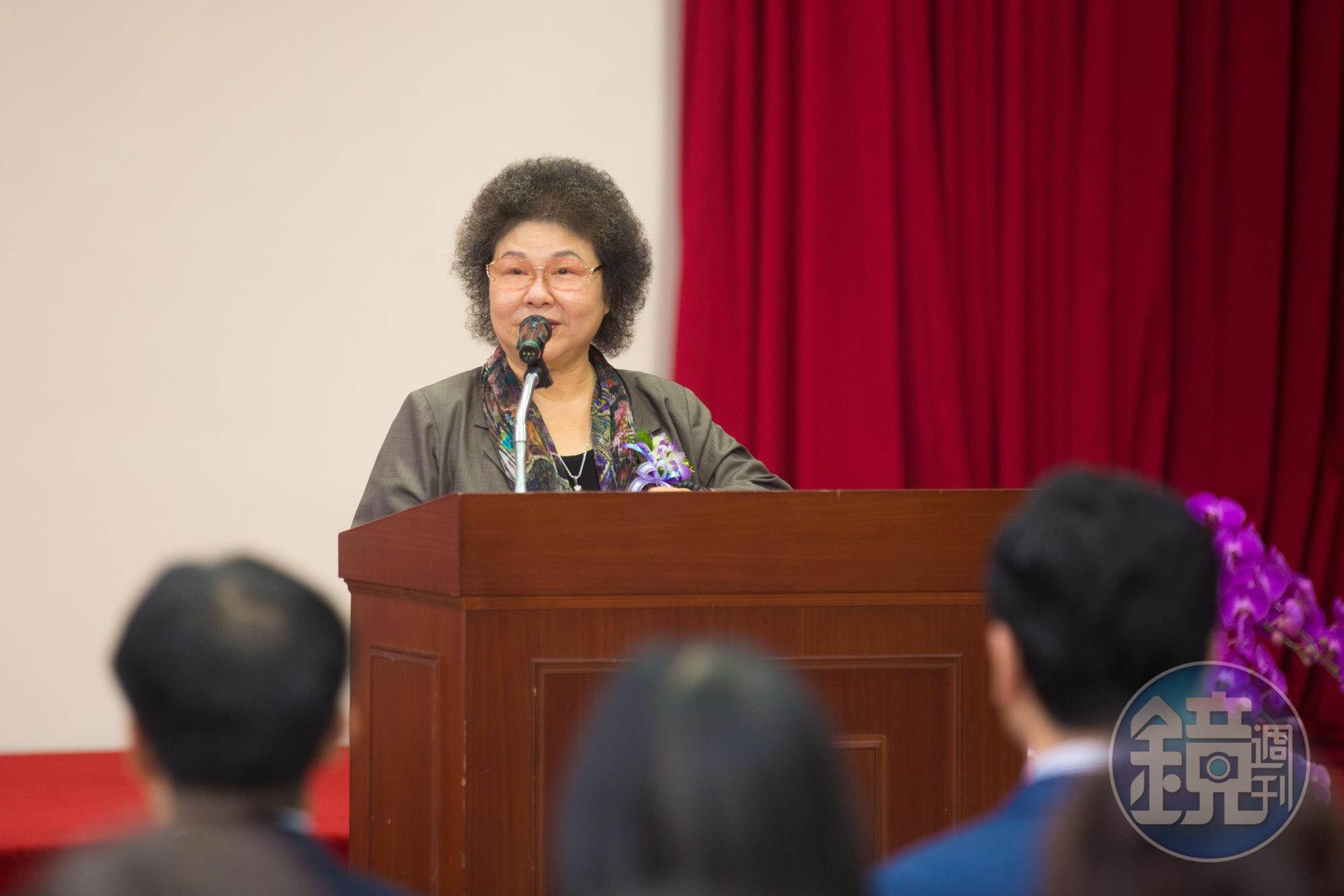 媒體報導指陳菊(圖)帶著台北市警局長楊源明見蔡英文,張惇涵表示蔡總統沒有接見過任何人。(本刊資料照)