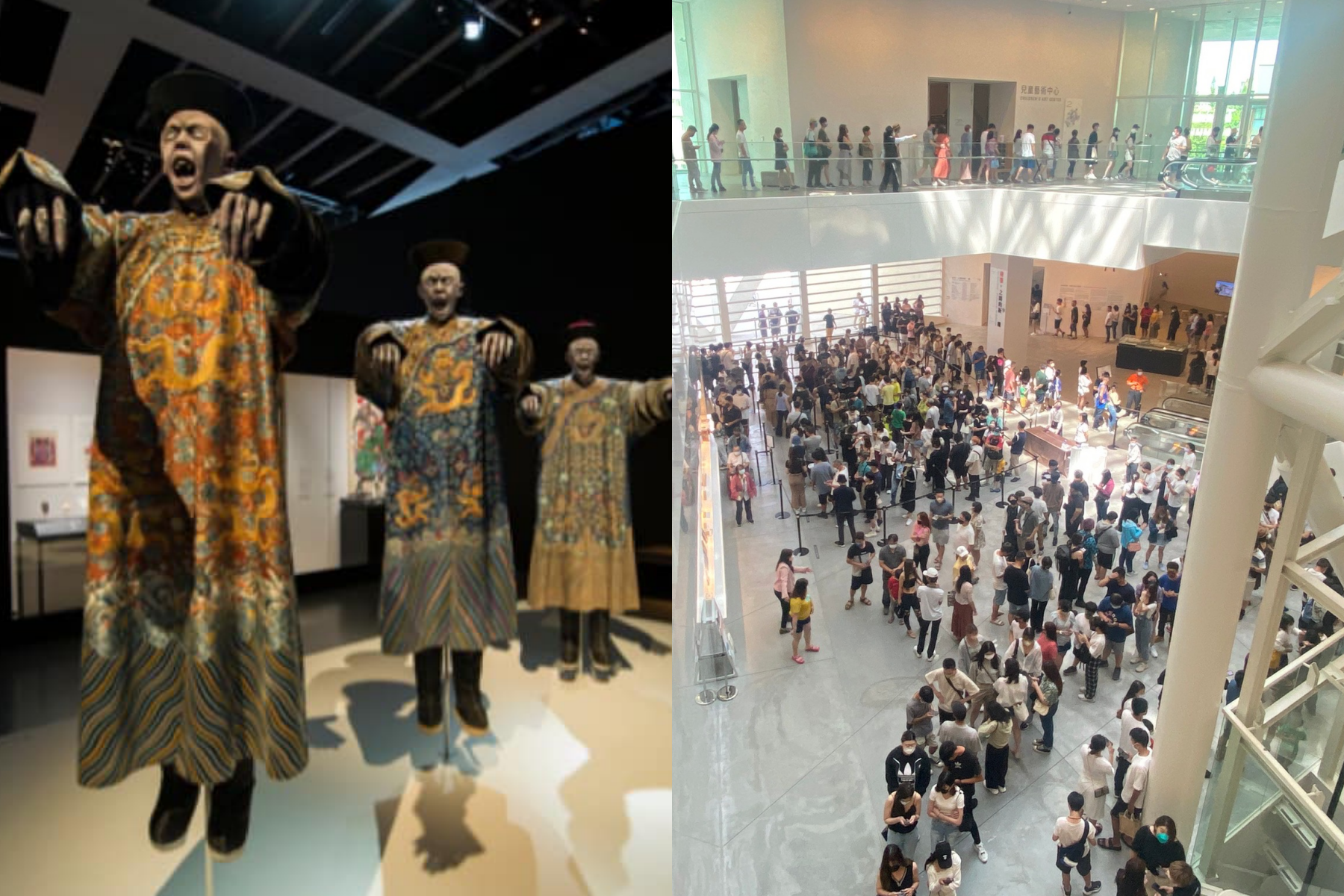 台南市美術館舉辦的「亞洲的地獄與幽魂」展覽,開展後就吸引大批民眾湧入參觀。(翻攝自臺南市美術館 Tainan Art Museum臉書)