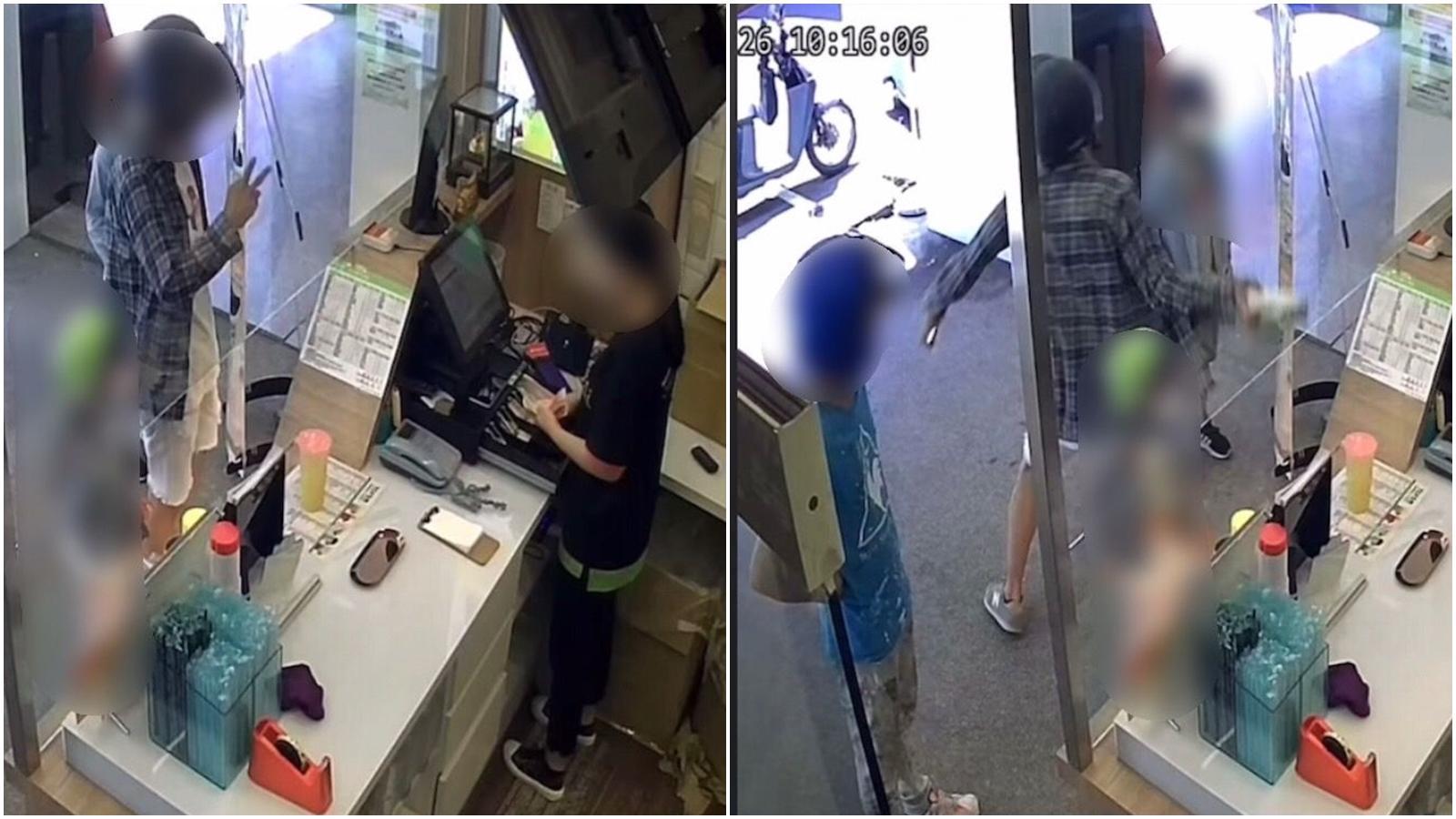 二寶爸拿到飲料後卻轉身怒砸飲料，而今他說明自己動怒原因。（翻攝自南投人聊天室臉書）