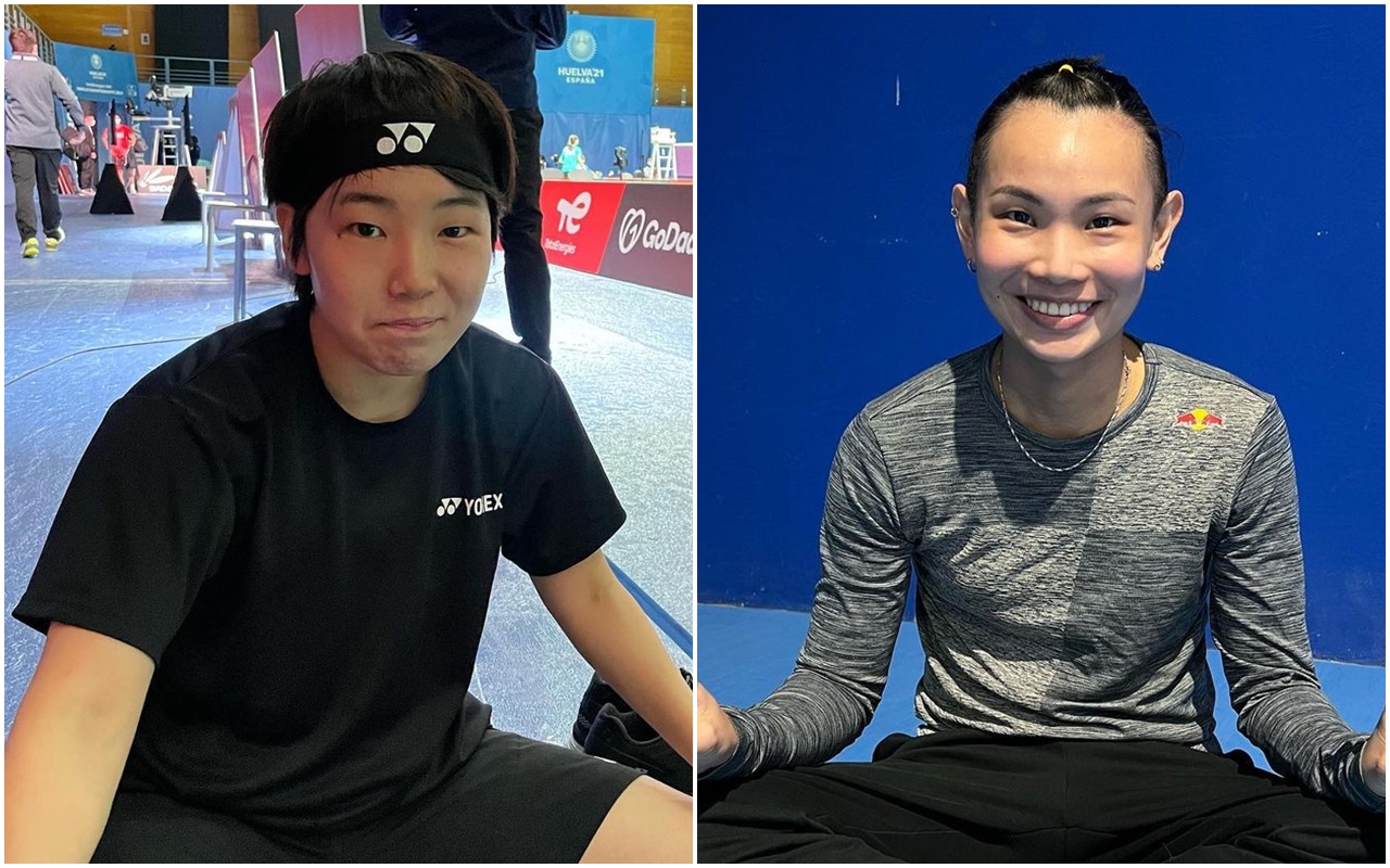 戴資穎（右）與山口茜（左）世界排名積分僅差距318分，若小戴在這次比賽能順利奪下冠軍，將重返世界球后寶座。（翻攝自山口茜／戴資穎IG）