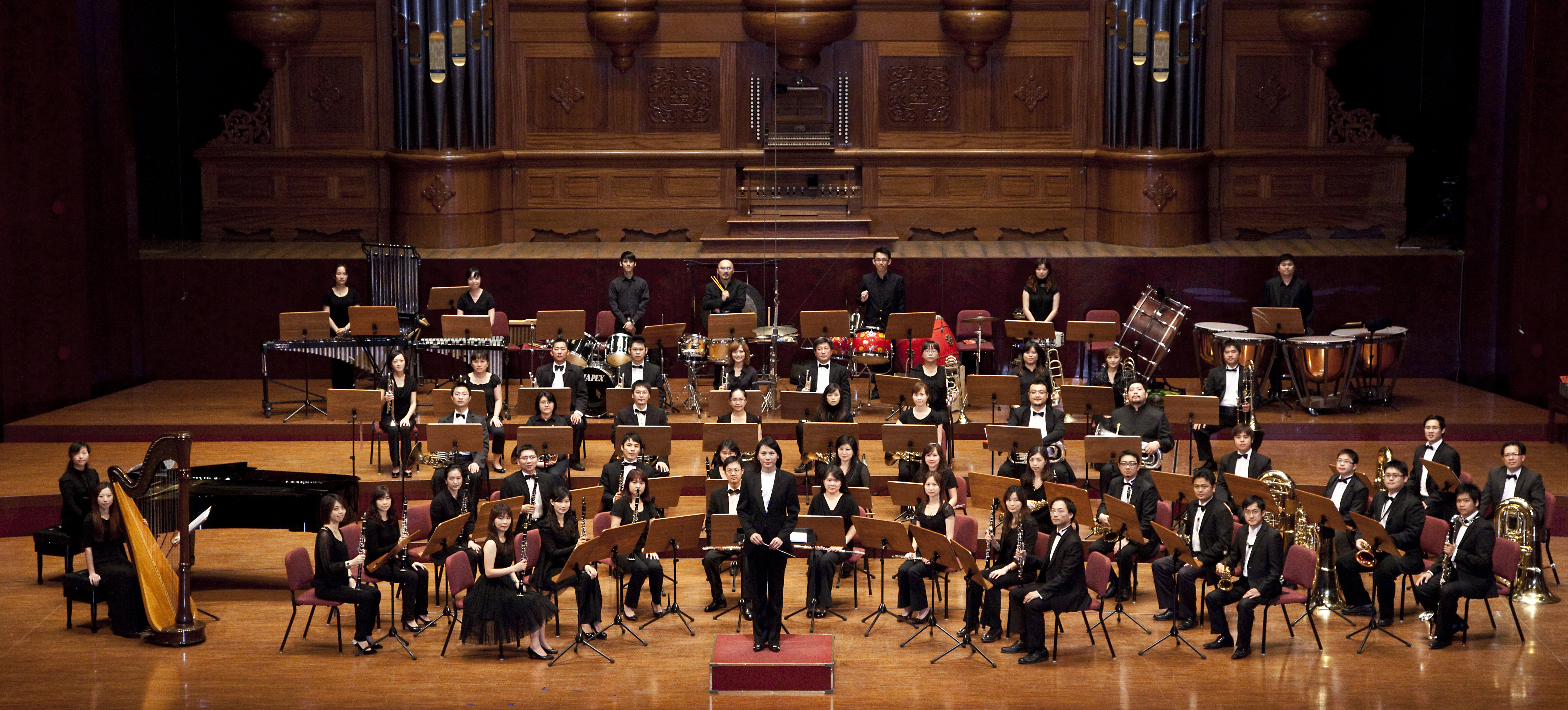 7月3日晚間7點《聲光乍現管樂鳴》音樂會由桃園交響管樂團主演。（桃園市政府文化局提供）