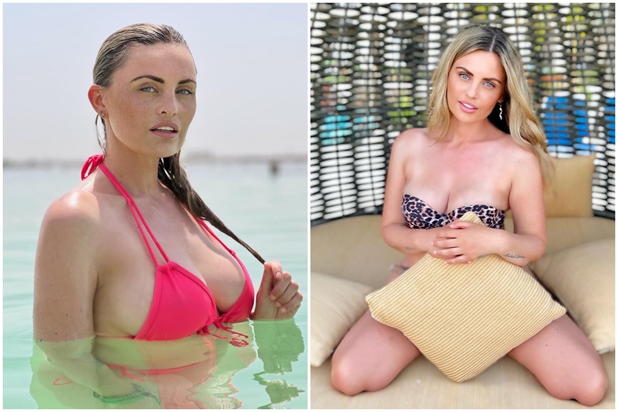 英國網紅卡拉宣布退出色情平台，收山之前她決定拍賣陪伴她10年的隆乳填充物。（翻攝自卡拉IG）