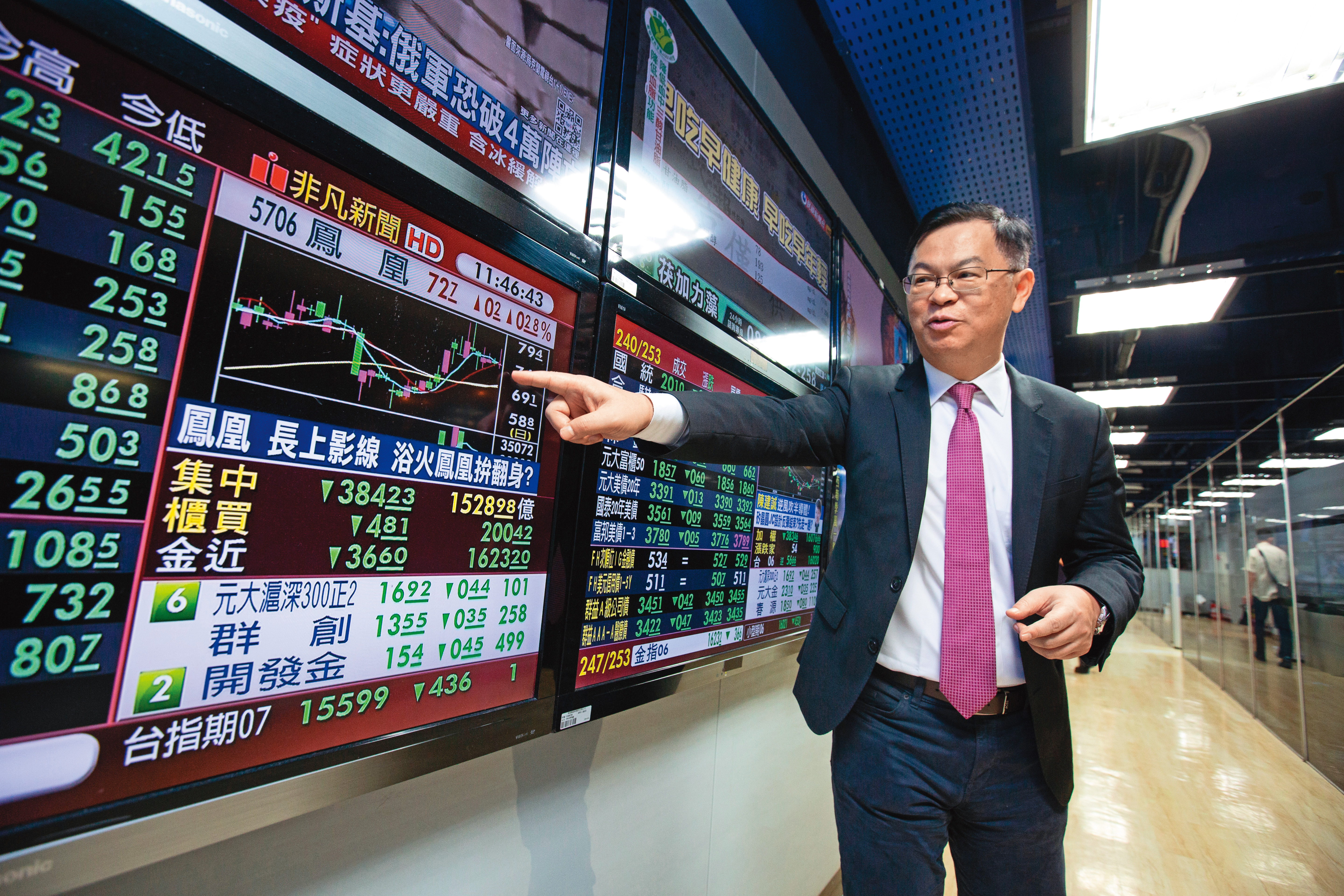 空頭來襲，黃世聰一派輕鬆，因為他早在3月大盤指數破季線及年線時，就降低持股水位。