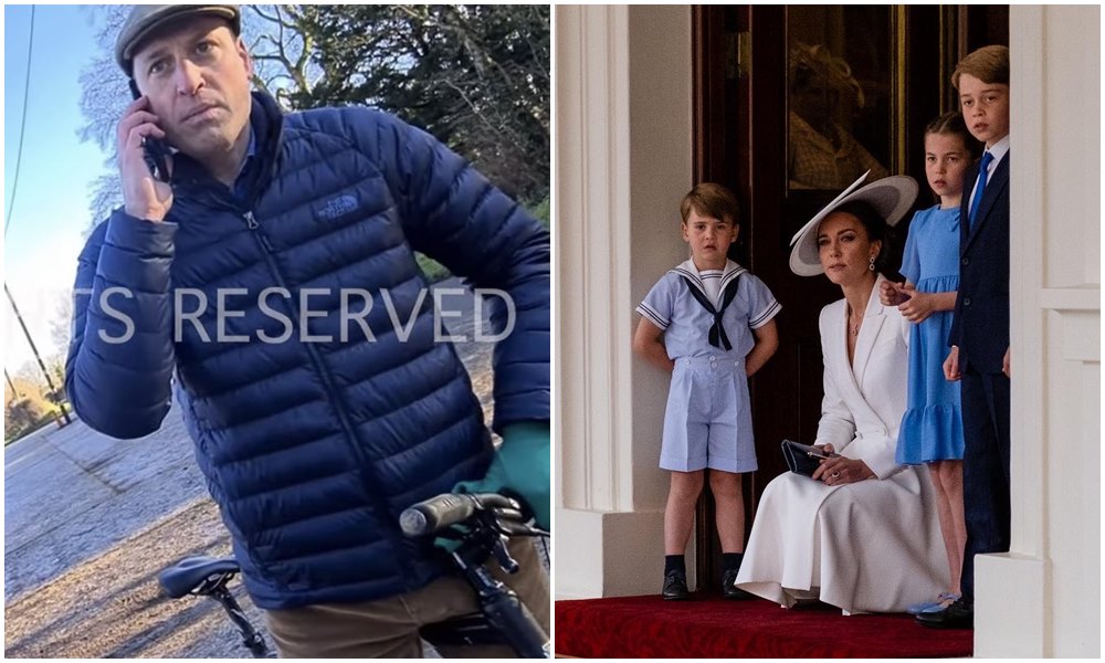 威廉王子（左圖）不滿3個孩子被偷拍，罕見飆罵狗仔。（翻攝YoungJames34推特影片／KensingtonRoyal推特）