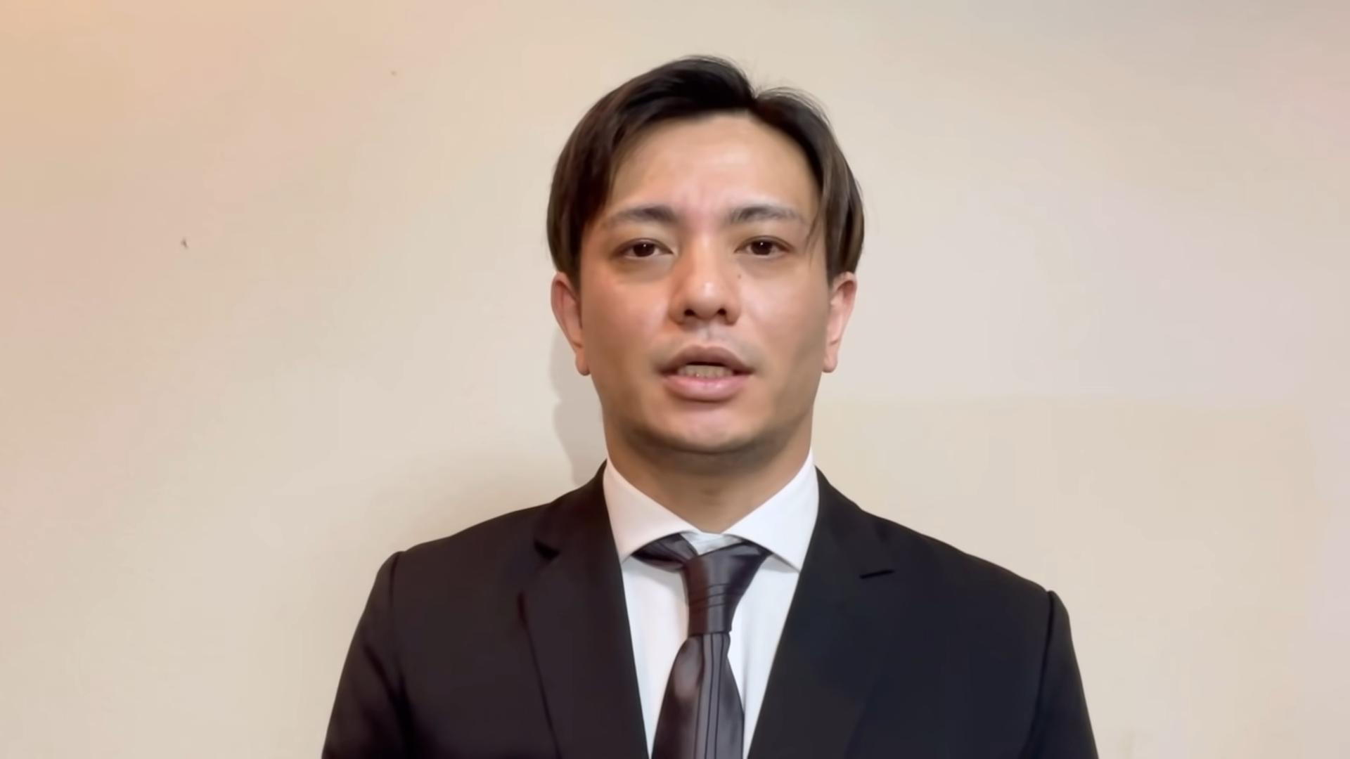 田中聖今年3月獲釋後拍攝YouTube影片致歉。（翻攝自YouTube畫面）