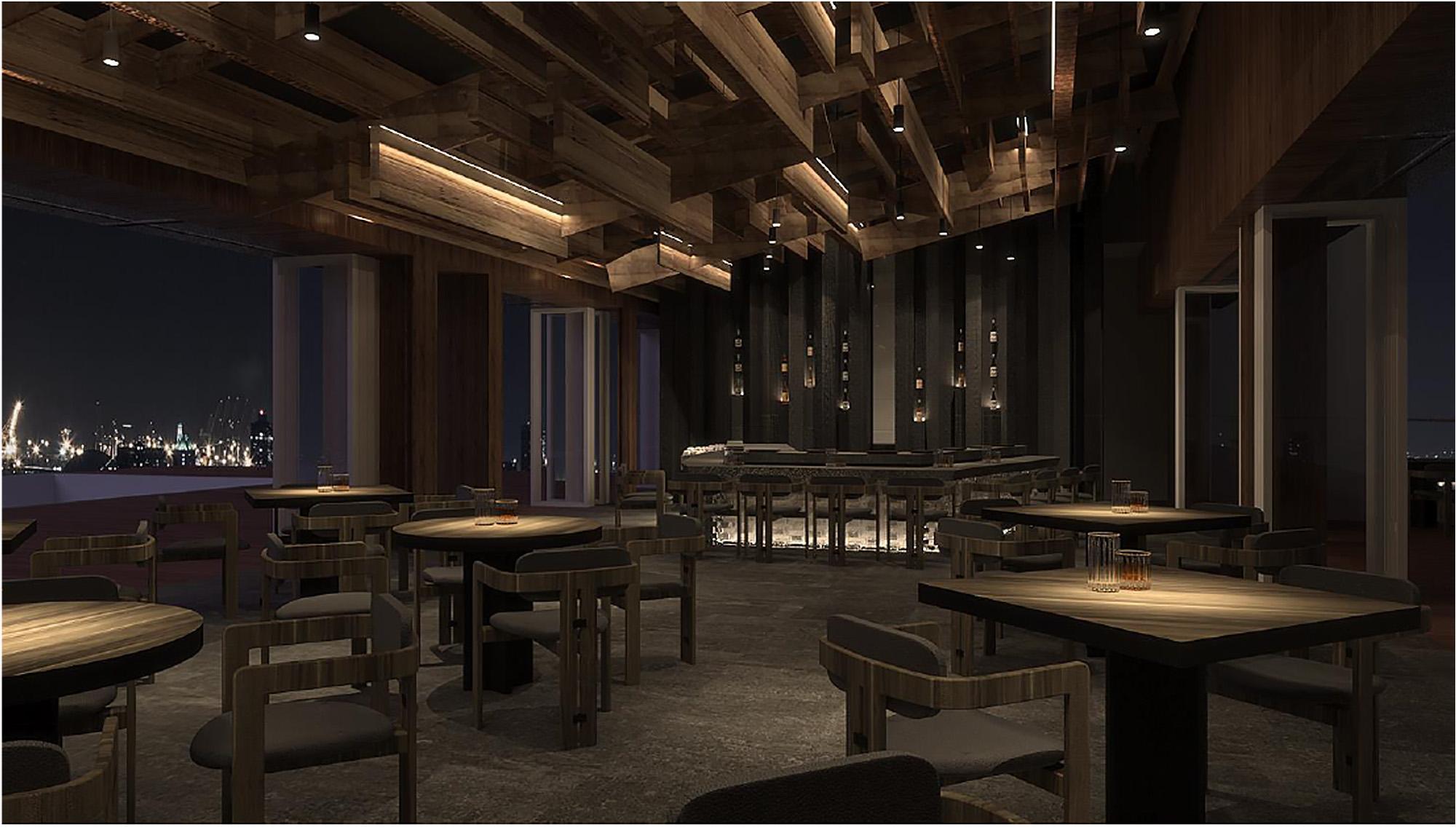 位於泳池畔的「酉名酉丁」餐廳將提供日式燒烤與清酒。(承億酒店集團提供)