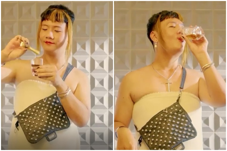 網紅阿翰在IG分享一款消暑飲品「西打特調」，引起網友好奇實測。（翻攝自阿翰IG）