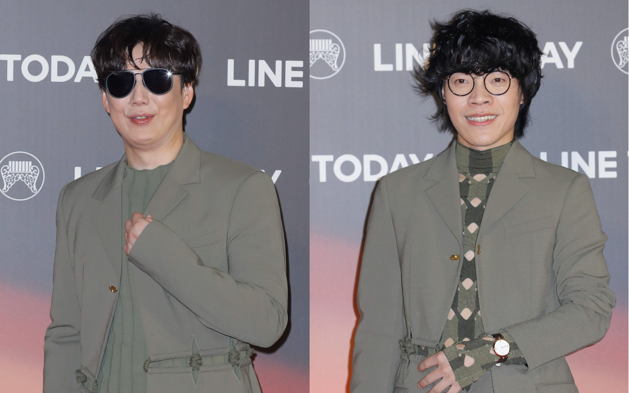 盧廣仲（右圖）與蕭煌奇（左圖）在第33屆金曲獎頒獎典禮撞衫了！