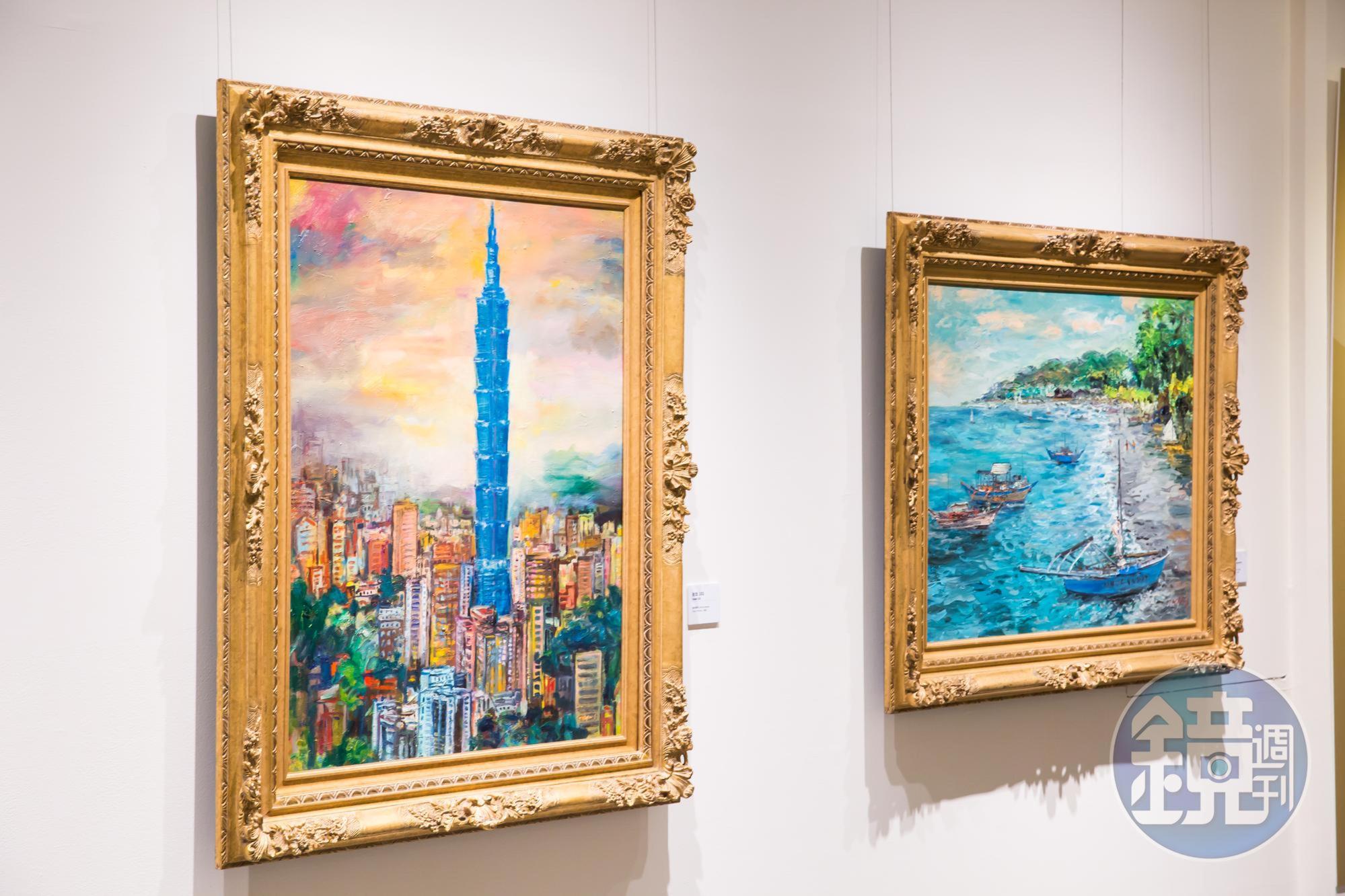 侯翠杏在「宇宙．微觀—侯翠杏創作回顧展」中，展出50年創作之旅不同時期作品。
