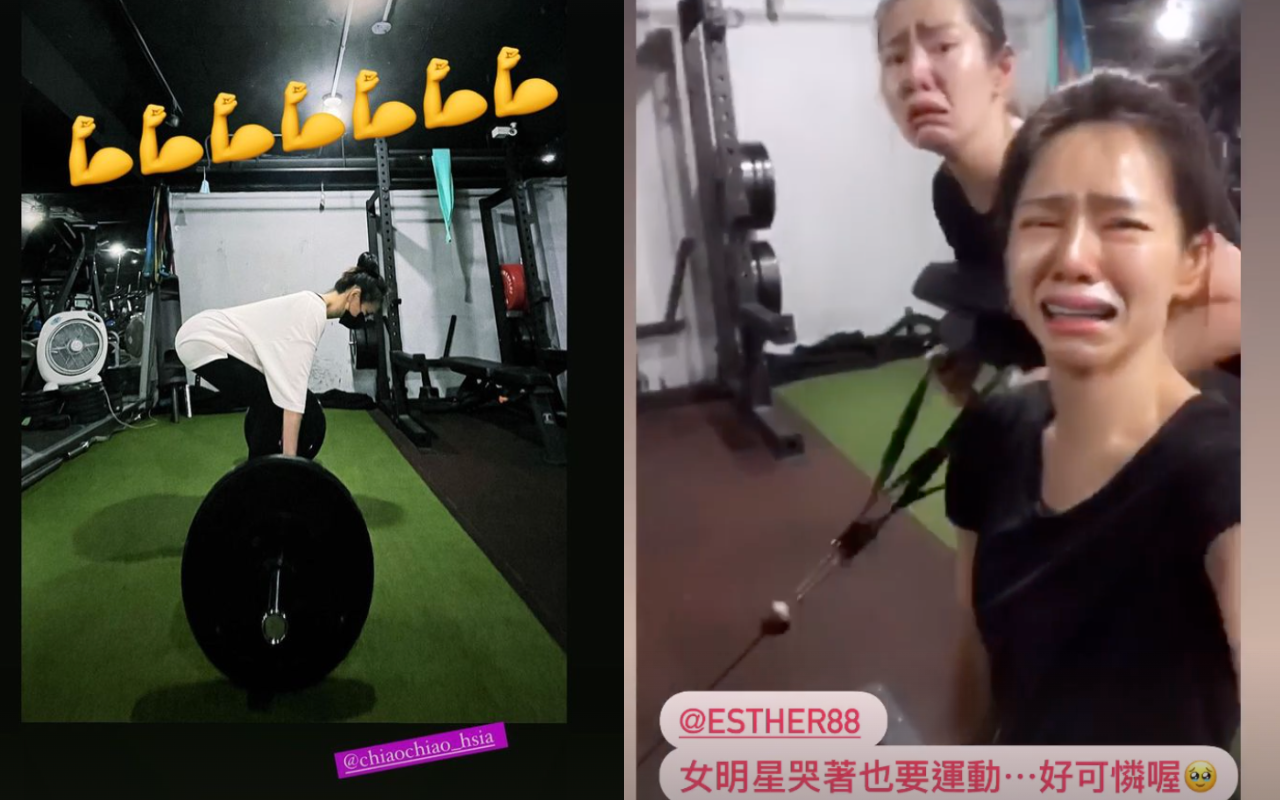 夏于喬大嘆︰「女明星哭著也要運動!」(翻攝自夏于喬IG)