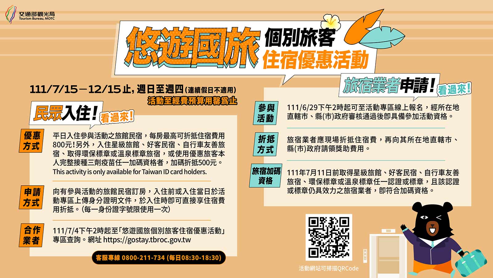 觀光局說明「悠遊國旅」方案。（交通部觀光局提供）