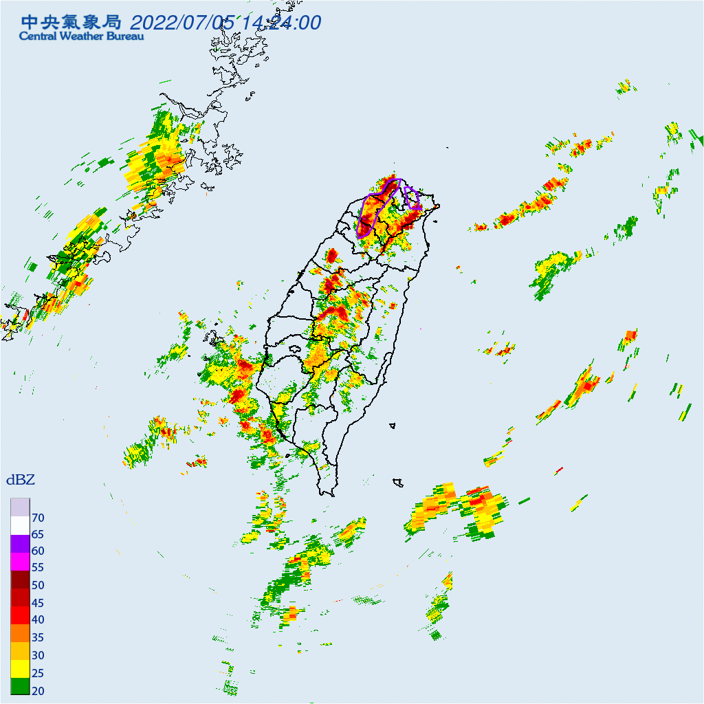 中央氣象局發布大雷雨即時訊息。（中央氣象局提供）