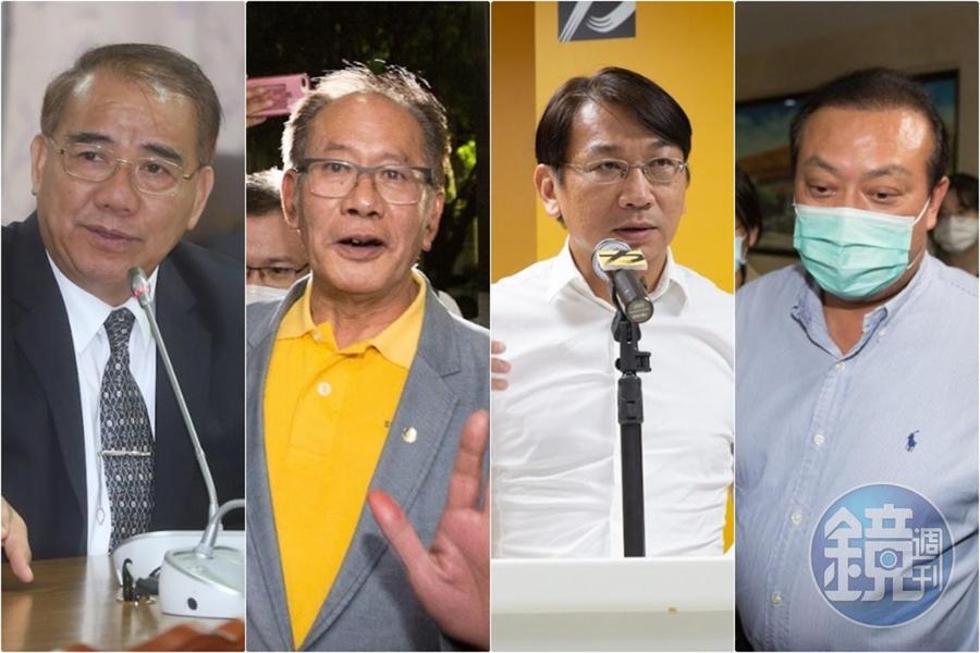 台北地院審理跨黨立委收賄案一審宣判,民進黨籍立委蘇震清(右一)及國民黨籍立委廖國棟(左一)、陳超明(左二)及時代力量前立委徐永明(右二)遭重判。(資料照)