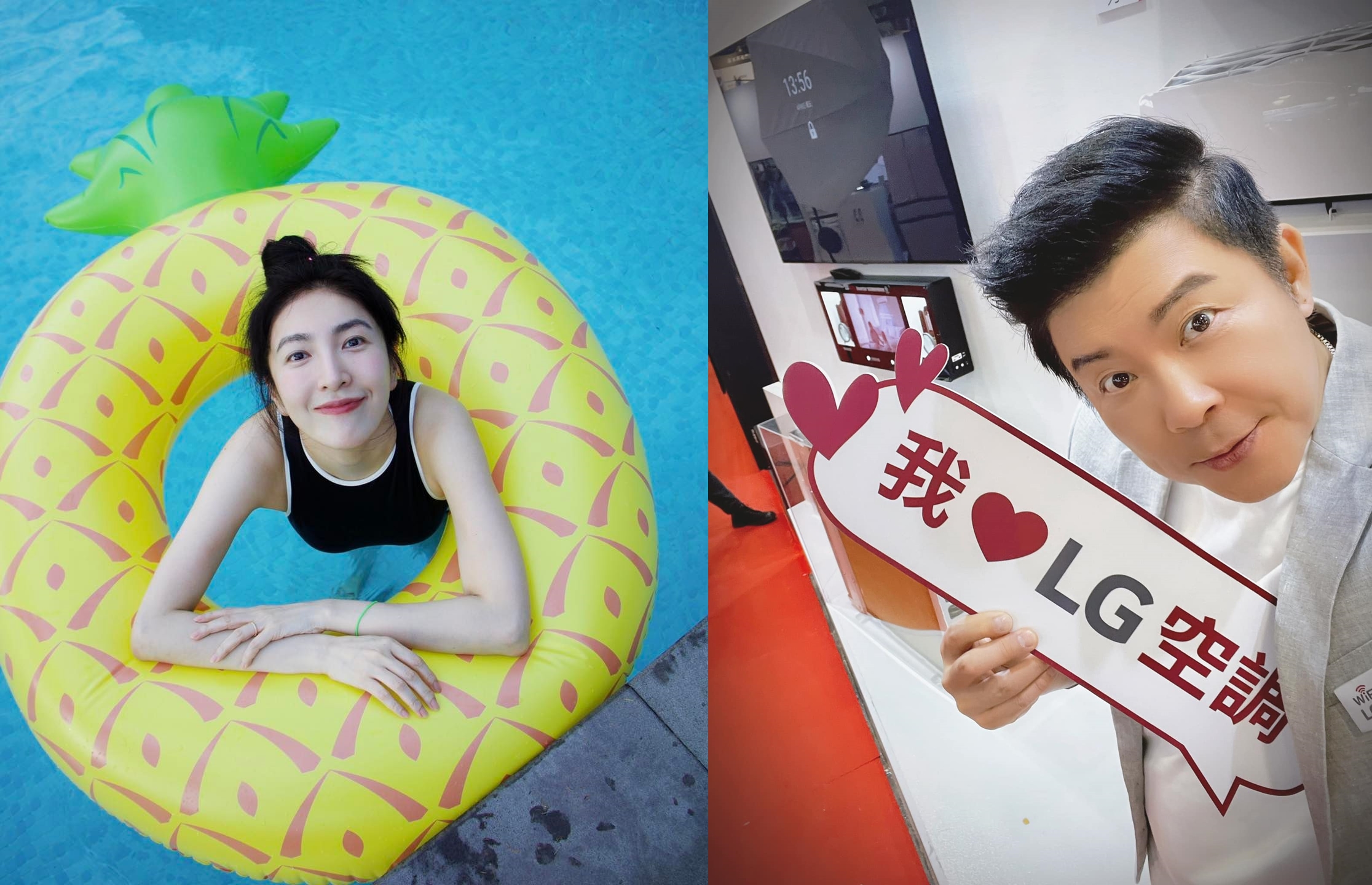 楊謹華（左）、曾國城（右）分別發表對於黃嘉千、夏克立準備離婚的看法。（翻攝楊謹華、曾國城臉書）