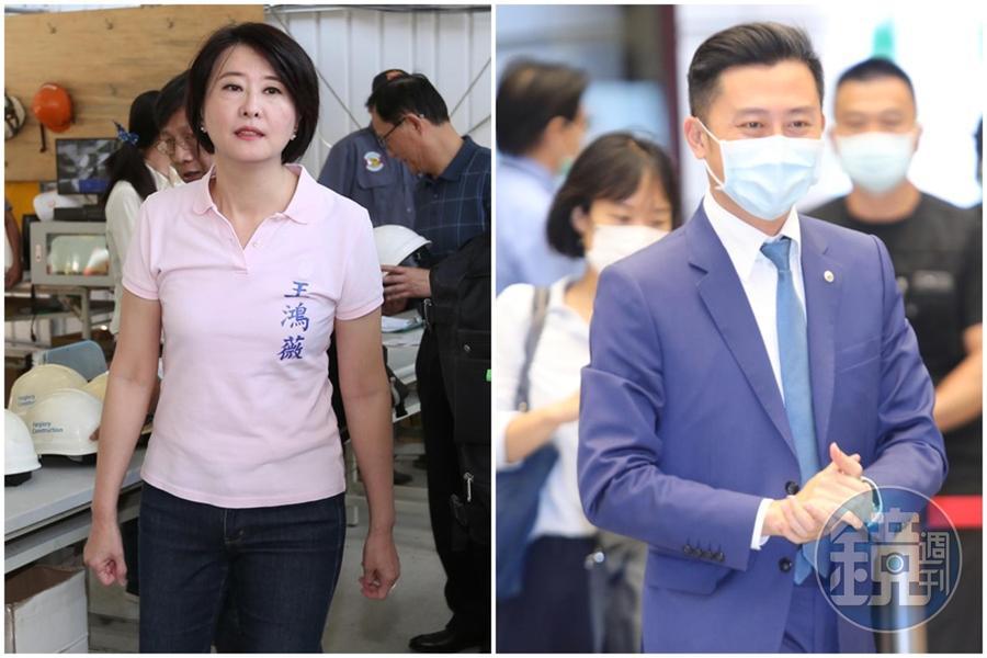 現任新竹市長、民進黨提名桃園市長候選人林智堅（右）與國民黨北市議員王鴻薇（左）互告。