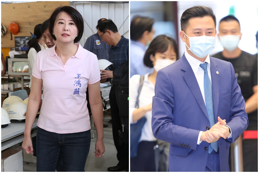 現任新竹市長、民進黨提名桃園市長候選人林智堅（右）與國民黨北市議員王鴻薇（左）互告。