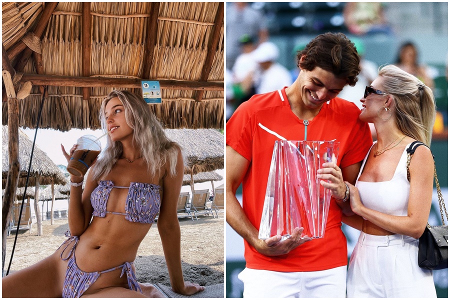 24歲的萊朵在場邊的吸睛度，絲毫不輸男友費瑞茲在場上的表現。（翻攝自萊朵IG）